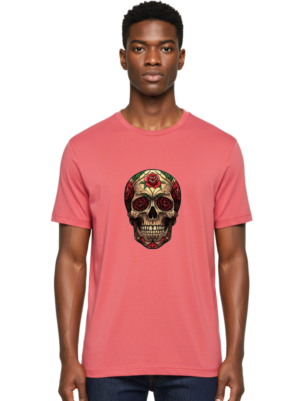Sugar-Skull-2 Men'S Graphic Tee, 100% Cotton, Comfortable Casual Summer Wear, Machine Washable, Vintage Camera, Old Camera, Antique Camera, Black Camera, Classic Photography, Photography Equipment, Nostalgic Device, Film Camera, Camera Art Ban654