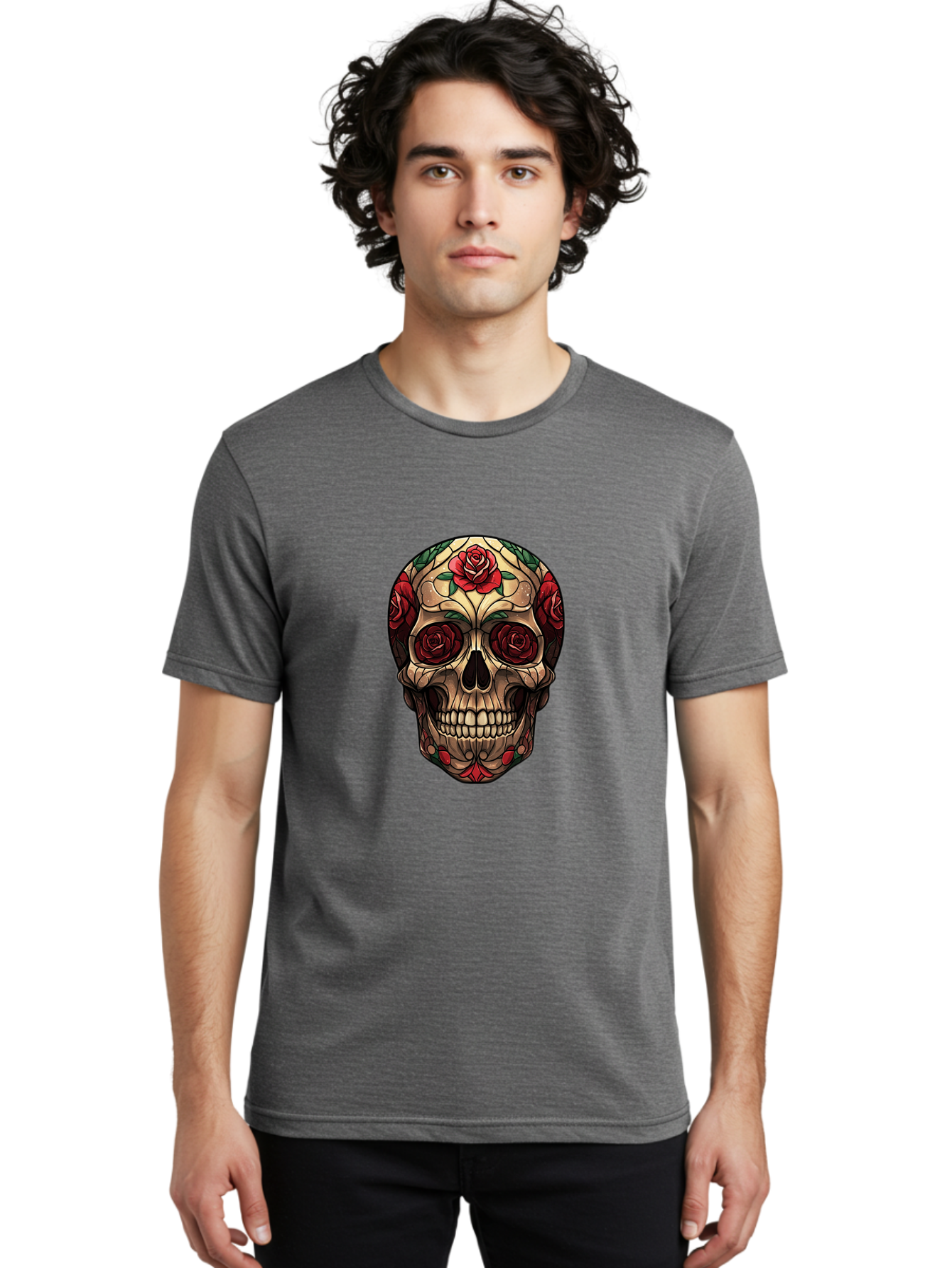 Sugar-Skull-2 Men'S Graphic Tee, 100% Cotton, Comfortable Casual Summer Wear, Machine Washable, Vintage Camera, Old Camera, Antique Camera, Black Camera, Classic Photography, Photography Equipment, Nostalgic Device, Film Camera, Camera Art Ban654