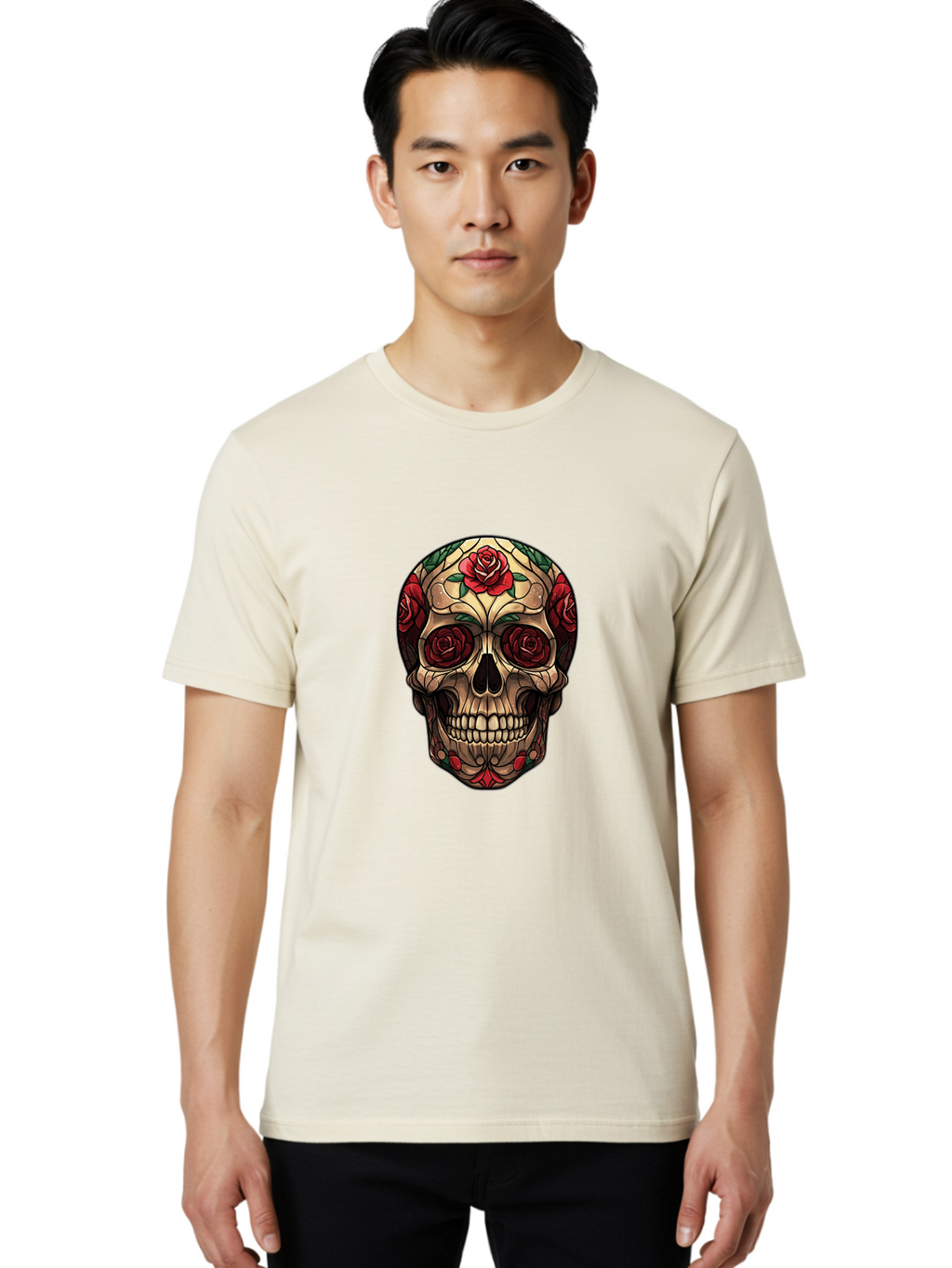 Sugar-Skull-2 Men'S Graphic Tee, 100% Cotton, Comfortable Casual Summer Wear, Machine Washable, Vintage Camera, Old Camera, Antique Camera, Black Camera, Classic Photography, Photography Equipment, Nostalgic Device, Film Camera, Camera Art Ban654