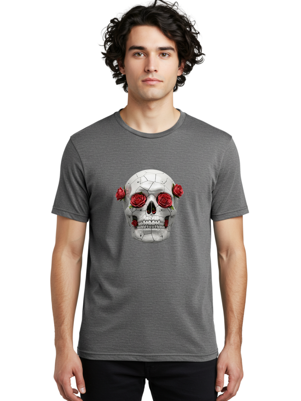 Sugar-Skull-3 Men'S Graphic Tee, 100% Cotton, Comfortable Casual Summer Wear, Machine Washable, Vintage Camera, Old Camera, Antique Camera, Black Camera, Classic Photography, Photography Equipment, Nostalgic Device, Film Camera, Camera Art Ban655