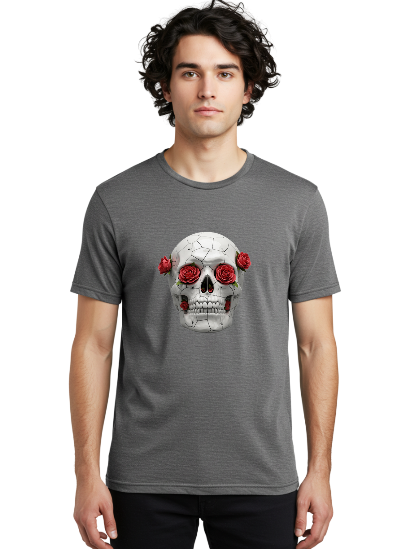 Sugar-Skull-3 Men'S Graphic Tee, 100% Cotton, Comfortable Casual Summer Wear, Machine Washable, Vintage Camera, Old Camera, Antique Camera, Black Camera, Classic Photography, Photography Equipment, Nostalgic Device, Film Camera, Camera Art Ban655