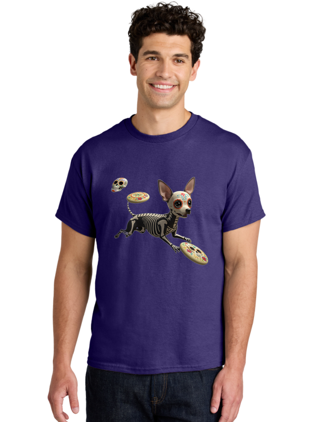 Sugar-Skull-Chihuahua Men'S Graphic Tee, 100% Cotton, Comfortable Casual Summer Wear, Machine Washable, Vintage Camera, Old Camera, Antique Camera, Black Camera, Classic Photography, Photography Equipment, Nostalgic Device, Film Camera, Ban658