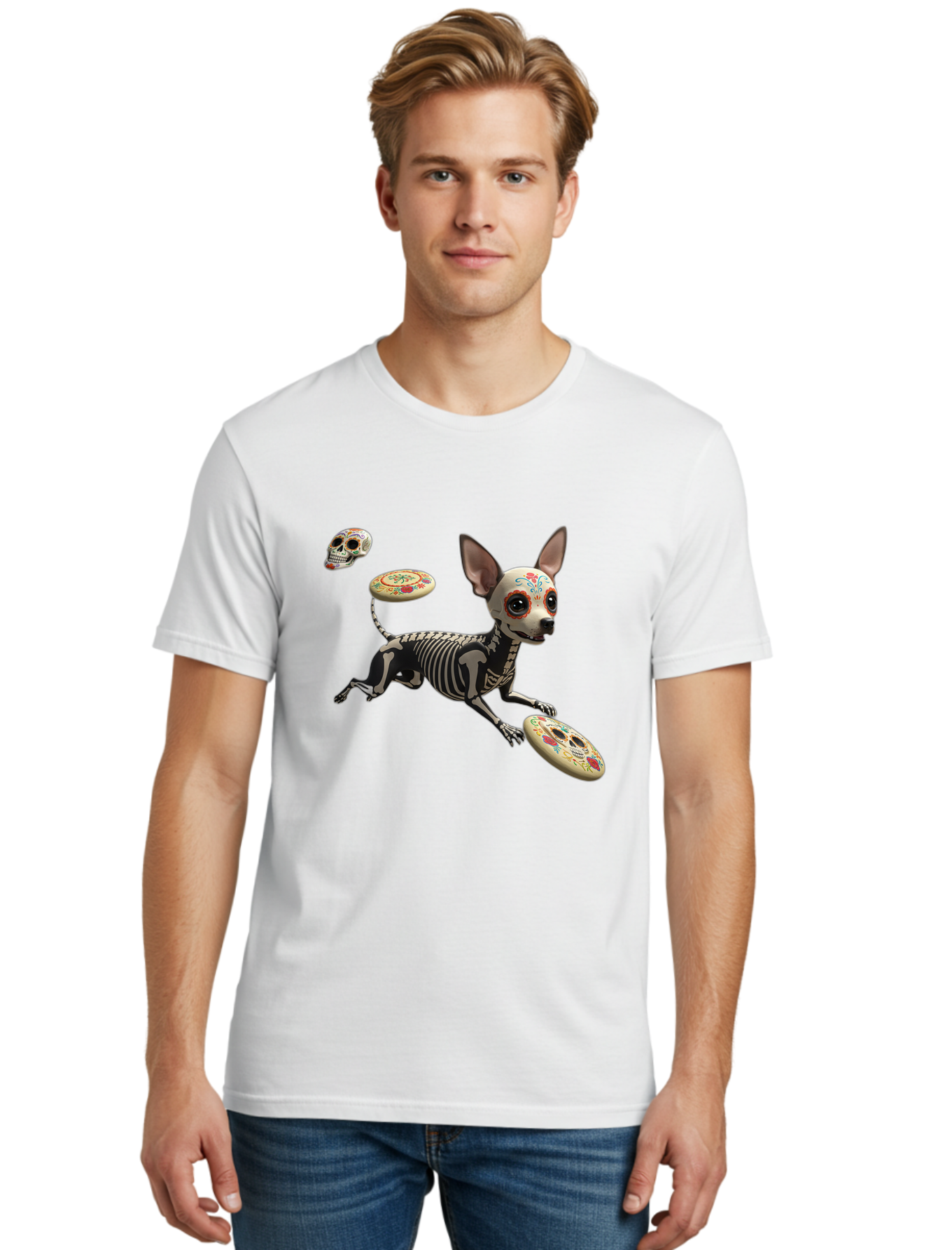 Sugar-Skull-Chihuahua Men'S Graphic Tee, 100% Cotton, Comfortable Casual Summer Wear, Machine Washable, Vintage Camera, Old Camera, Antique Camera, Black Camera, Classic Photography, Photography Equipment, Nostalgic Device, Film Camera, Ban658