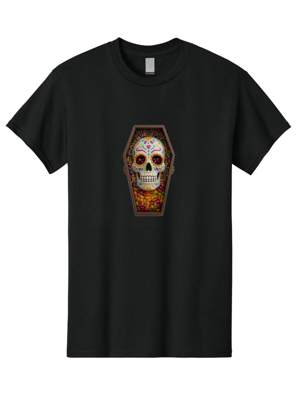 Sugar-Skull-Coffin Men'S Graphic Tee, 100% Cotton, Comfortable Casual Summer Wear, Machine Washable, Vintage Camera, Old Camera, Antique Camera, Black Camera, Classic Photography, Photography Equipment, Nostalgic Device, Film Camera, Ban659