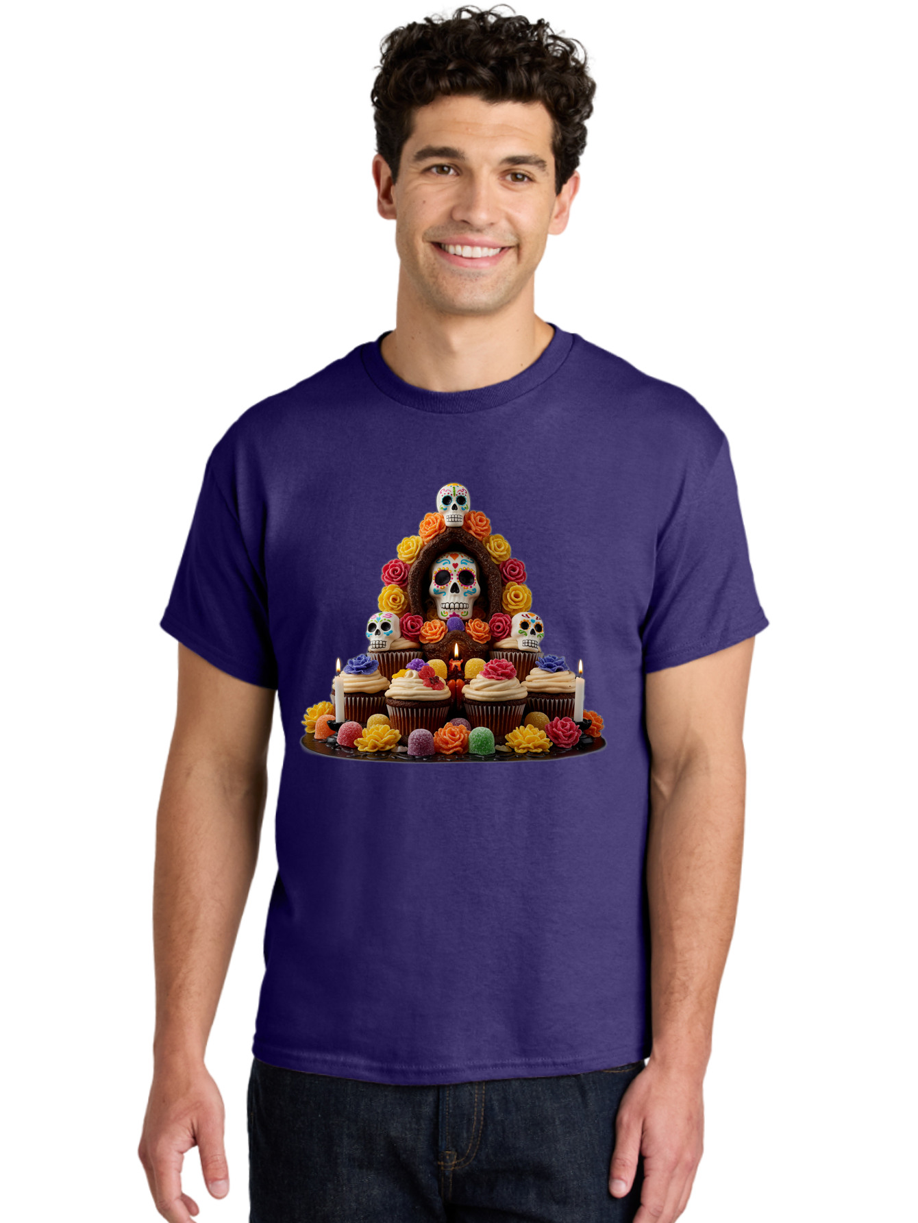 Sugar-Skull-Cupcake-Display Men'S Graphic Tee, 100% Cotton, Comfortable Casual Summer Wear, Machine Washable, Vintage Camera, Old Camera, Antique Camera, Black Camera, Classic Photography, Photography Equipment, Nostalgic Device, Film Camera, Ban660