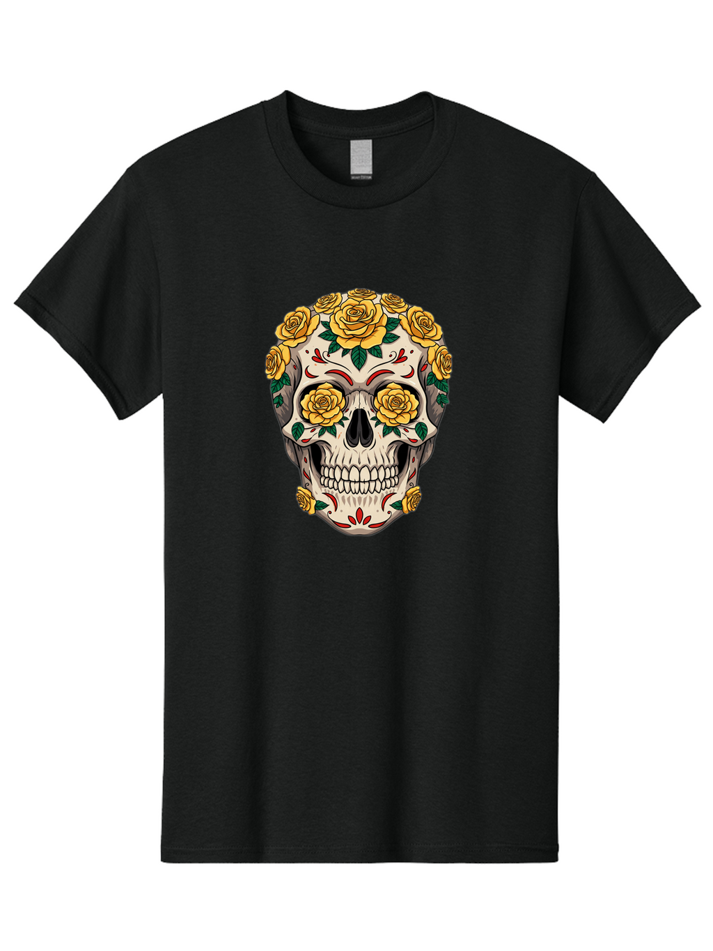 Sugar-Skull-With-Yellow-Roses Men'S Graphic Tee, 100% Cotton, Comfortable Casual Summer Wear, Machine Washable, Vintage Camera, Old Camera, Antique Camera, Black Camera, Classic Photography, Photography Equipment, Nostalgic Device, Ban662