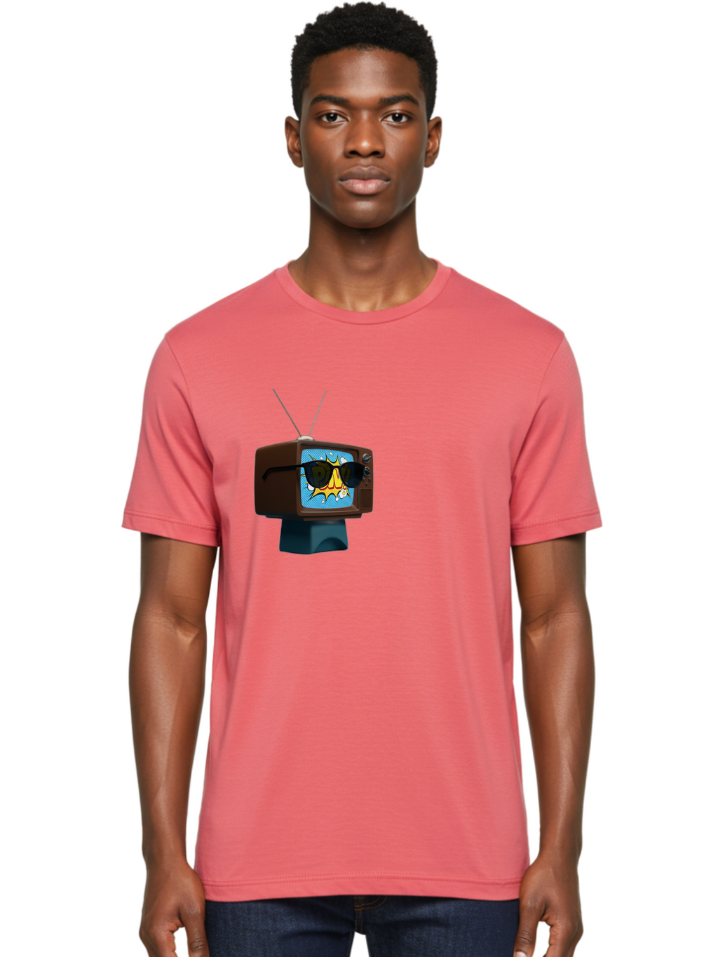 Sun-Glasses-Tv Men'S Graphic Tee, 100% Cotton, Comfortable Casual Summer Wear, Machine Washable, Vintage Camera, Old Camera, Antique Camera, Black Camera, Classic Photography, Photography Equipment, Nostalgic Device, Film Camera, Camera Art Ban669
