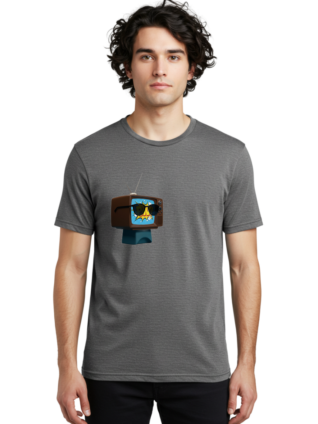 Sun-Glasses-Tv Men'S Graphic Tee, 100% Cotton, Comfortable Casual Summer Wear, Machine Washable, Vintage Camera, Old Camera, Antique Camera, Black Camera, Classic Photography, Photography Equipment, Nostalgic Device, Film Camera, Camera Art Ban669