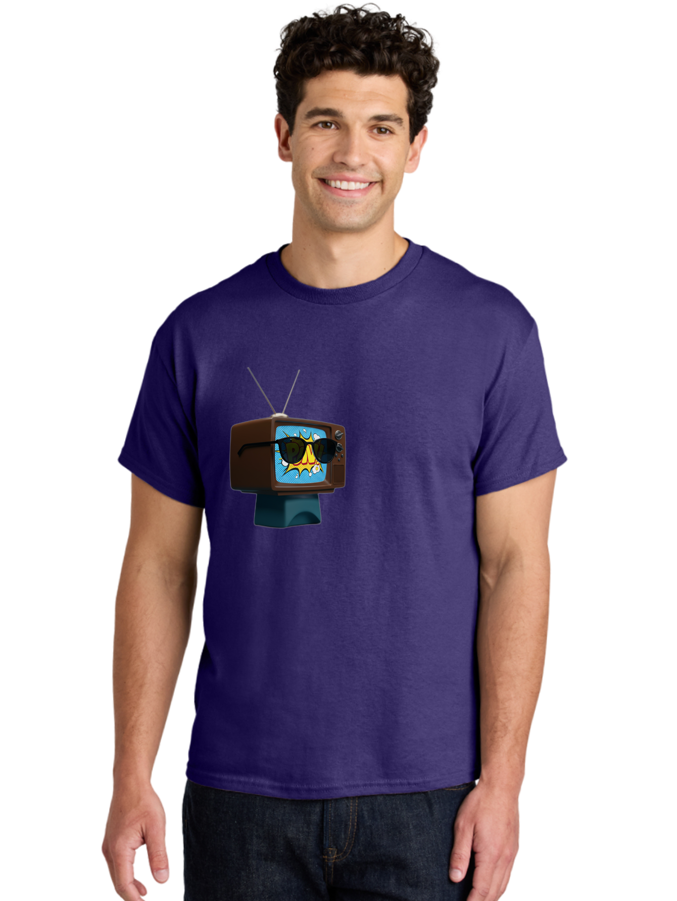 Sun-Glasses-Tv Men'S Graphic Tee, 100% Cotton, Comfortable Casual Summer Wear, Machine Washable, Vintage Camera, Old Camera, Antique Camera, Black Camera, Classic Photography, Photography Equipment, Nostalgic Device, Film Camera, Camera Art Ban669