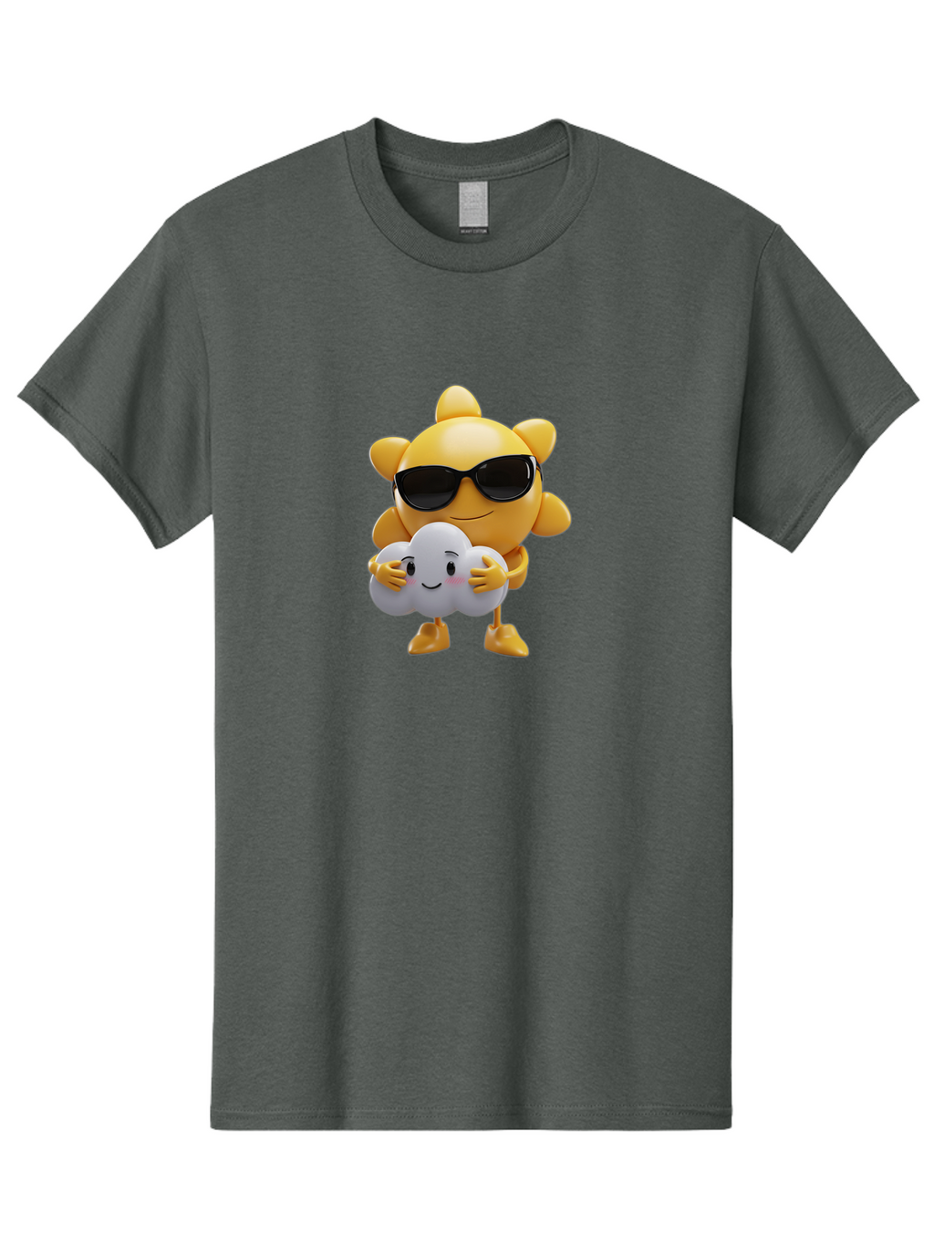 Sun-Wearing-Sunglasses-Hugging-Cloud Men'S Graphic Tee, 100% Cotton, Comfortable Casual Summer Wear, Machine Washable, Vintage Camera, Old Camera, Antique Camera, Black Camera, Classic Photography, Photography Equipment, Nostalgic Device, Ban672