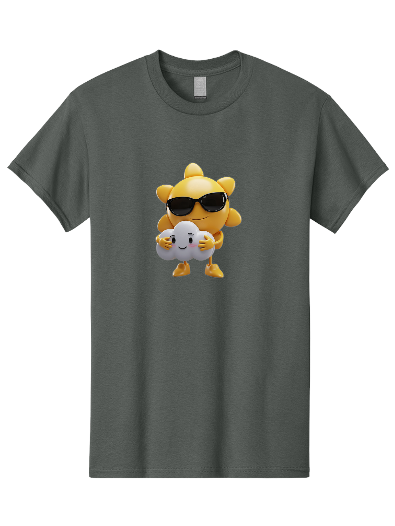 Sun-Wearing-Sunglasses-Hugging-Cloud Men'S Graphic Tee, 100% Cotton, Comfortable Casual Summer Wear, Machine Washable, Vintage Camera, Old Camera, Antique Camera, Black Camera, Classic Photography, Photography Equipment, Nostalgic Device, Ban672