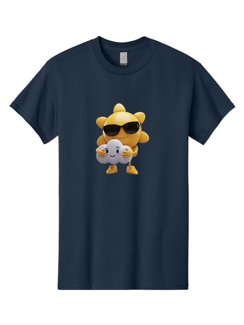 Sun-Wearing-Sunglasses-Hugging-Cloud Men'S Graphic Tee, 100% Cotton, Comfortable Casual Summer Wear, Machine Washable, Vintage Camera, Old Camera, Antique Camera, Black Camera, Classic Photography, Photography Equipment, Nostalgic Device, Ban672