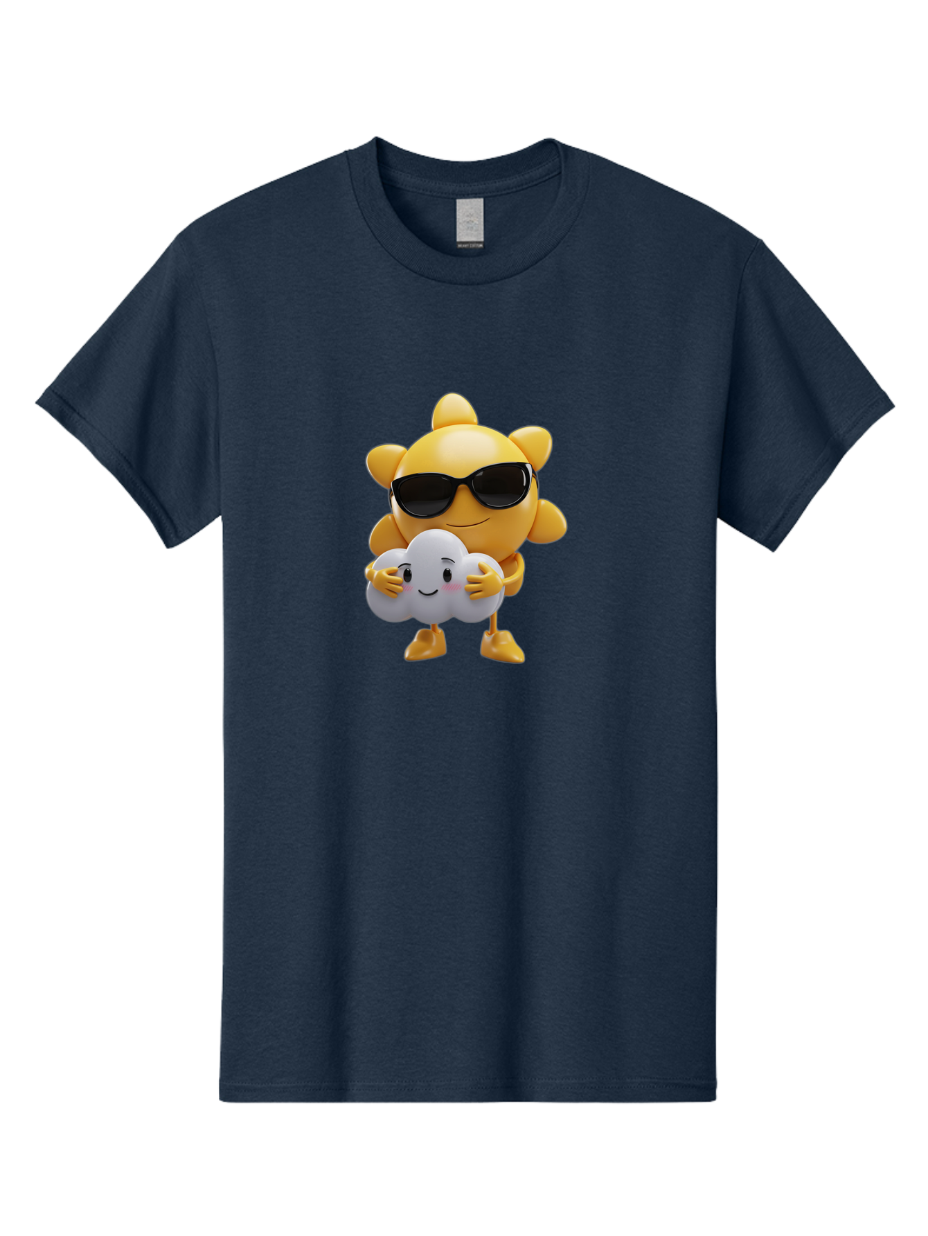 Sun-Wearing-Sunglasses-Hugging-Cloud Men'S Graphic Tee, 100% Cotton, Comfortable Casual Summer Wear, Machine Washable, Vintage Camera, Old Camera, Antique Camera, Black Camera, Classic Photography, Photography Equipment, Nostalgic Device, Ban672