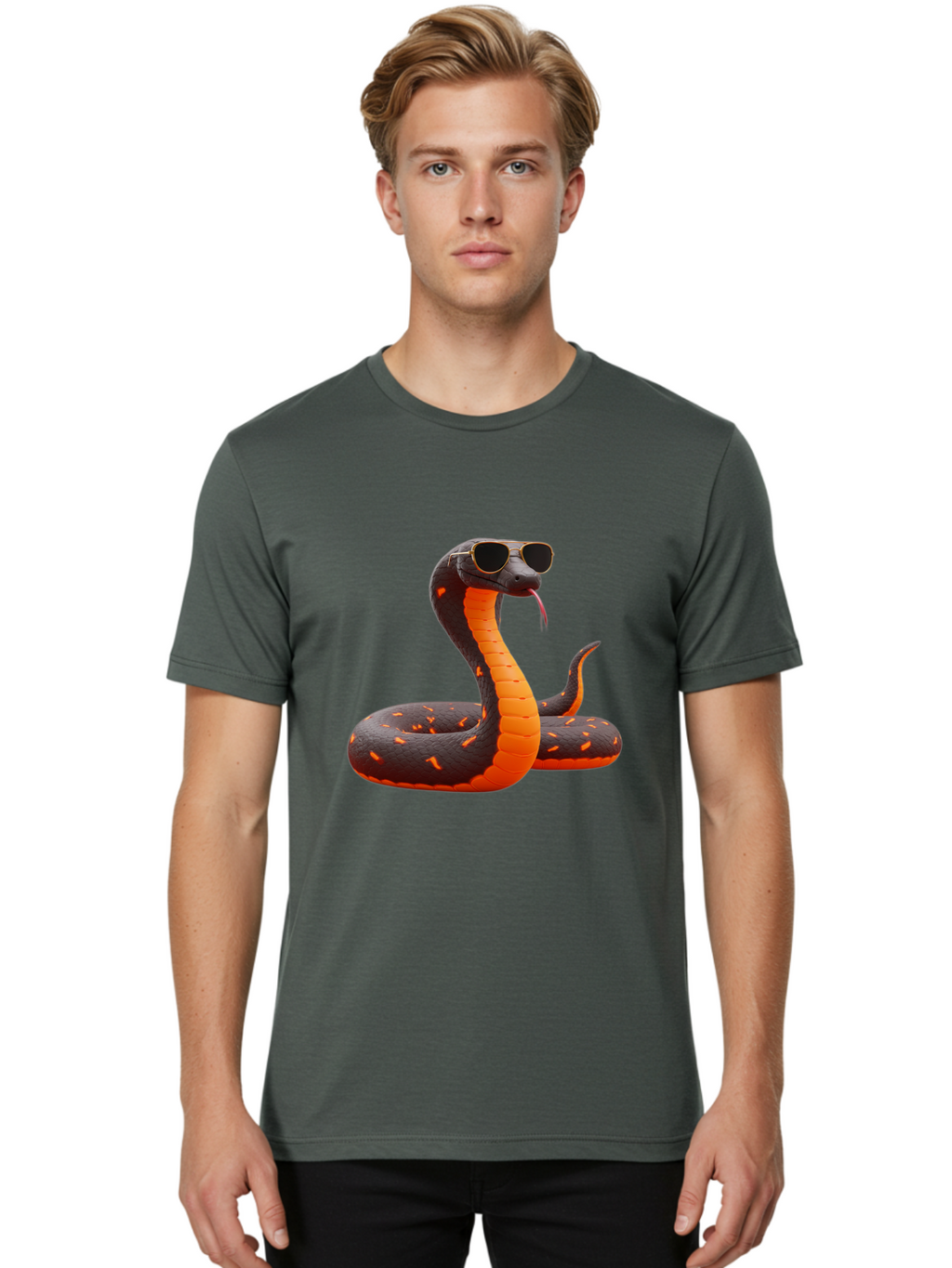 Sunglasses-Snake Men'S Graphic Tee, 100% Cotton, Comfortable Casual Summer Wear, Machine Washable, Vintage Camera, Old Camera, Antique Camera, Black Camera, Classic Photography, Photography Equipment, Nostalgic Device, Film Camera, Camera Art Ban674