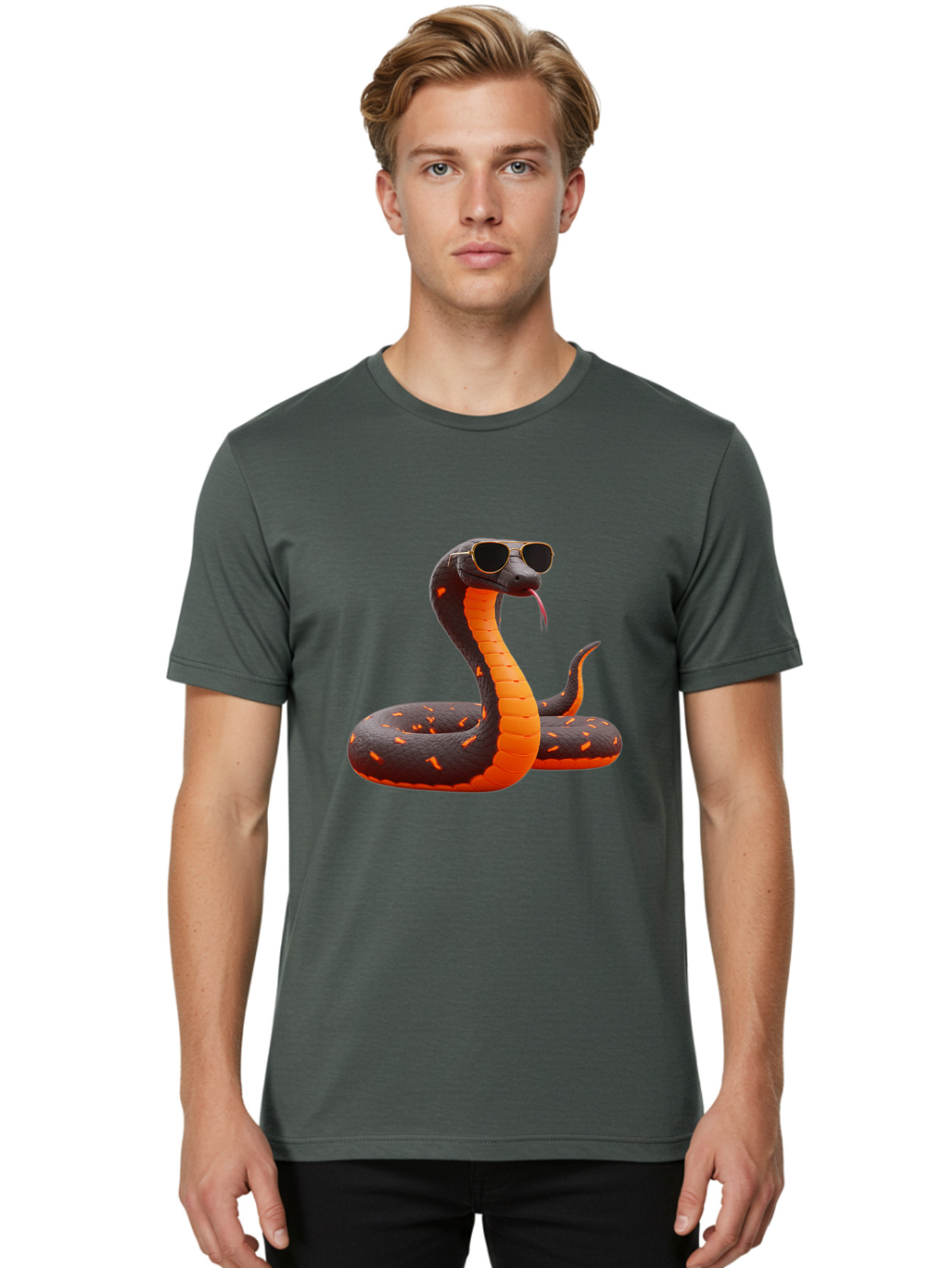 Sunglasses-Snake Men'S Graphic Tee, 100% Cotton, Comfortable Casual Summer Wear, Machine Washable, Vintage Camera, Old Camera, Antique Camera, Black Camera, Classic Photography, Photography Equipment, Nostalgic Device, Film Camera, Camera Art Ban674
