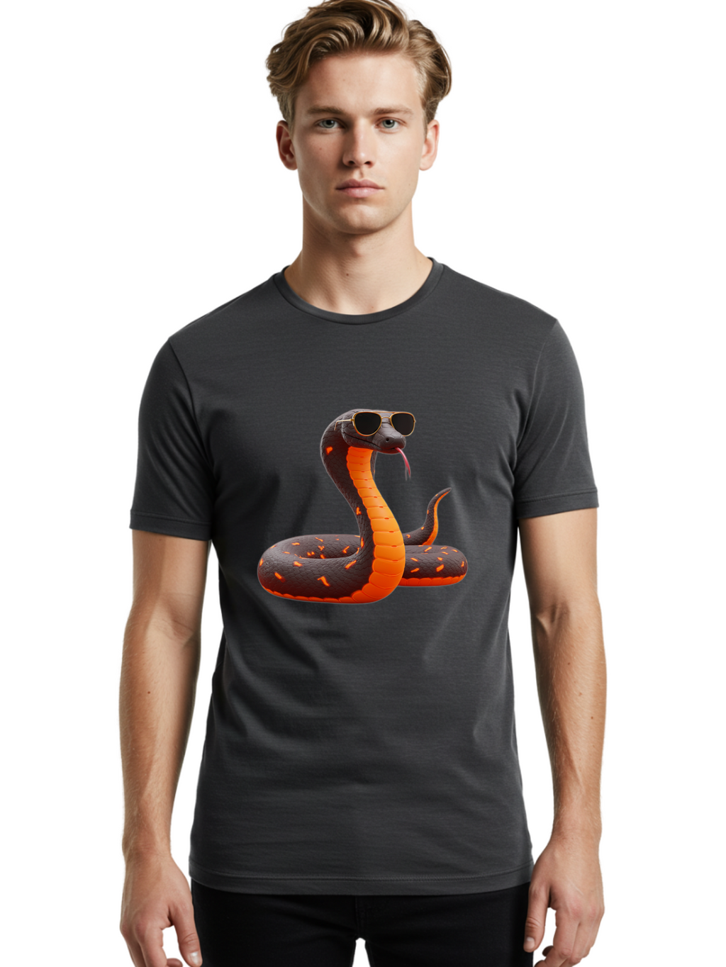 Sunglasses-Snake Men'S Graphic Tee, 100% Cotton, Comfortable Casual Summer Wear, Machine Washable, Vintage Camera, Old Camera, Antique Camera, Black Camera, Classic Photography, Photography Equipment, Nostalgic Device, Film Camera, Camera Art Ban674