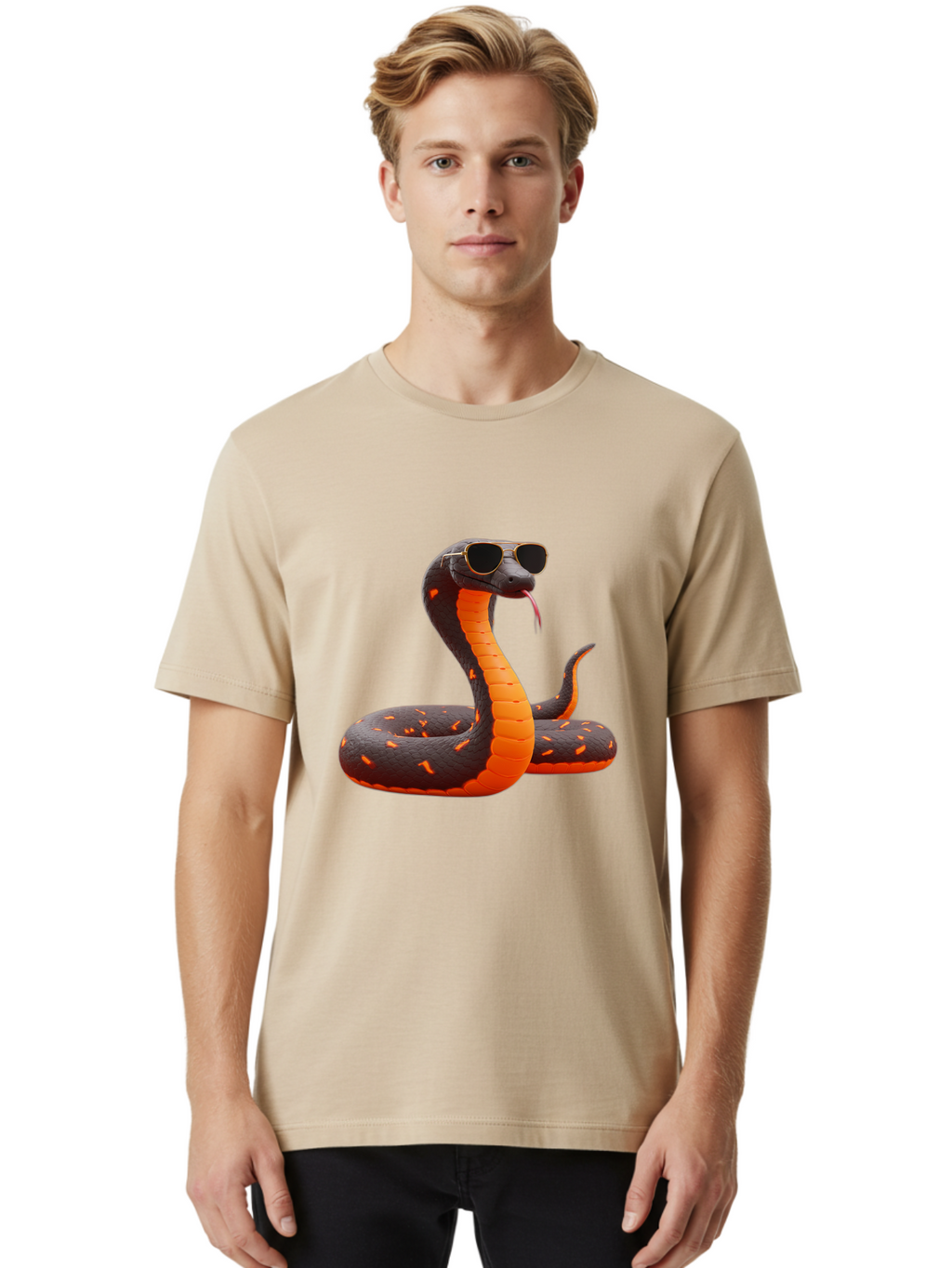 Sunglasses-Snake Men'S Graphic Tee, 100% Cotton, Comfortable Casual Summer Wear, Machine Washable, Vintage Camera, Old Camera, Antique Camera, Black Camera, Classic Photography, Photography Equipment, Nostalgic Device, Film Camera, Camera Art Ban674