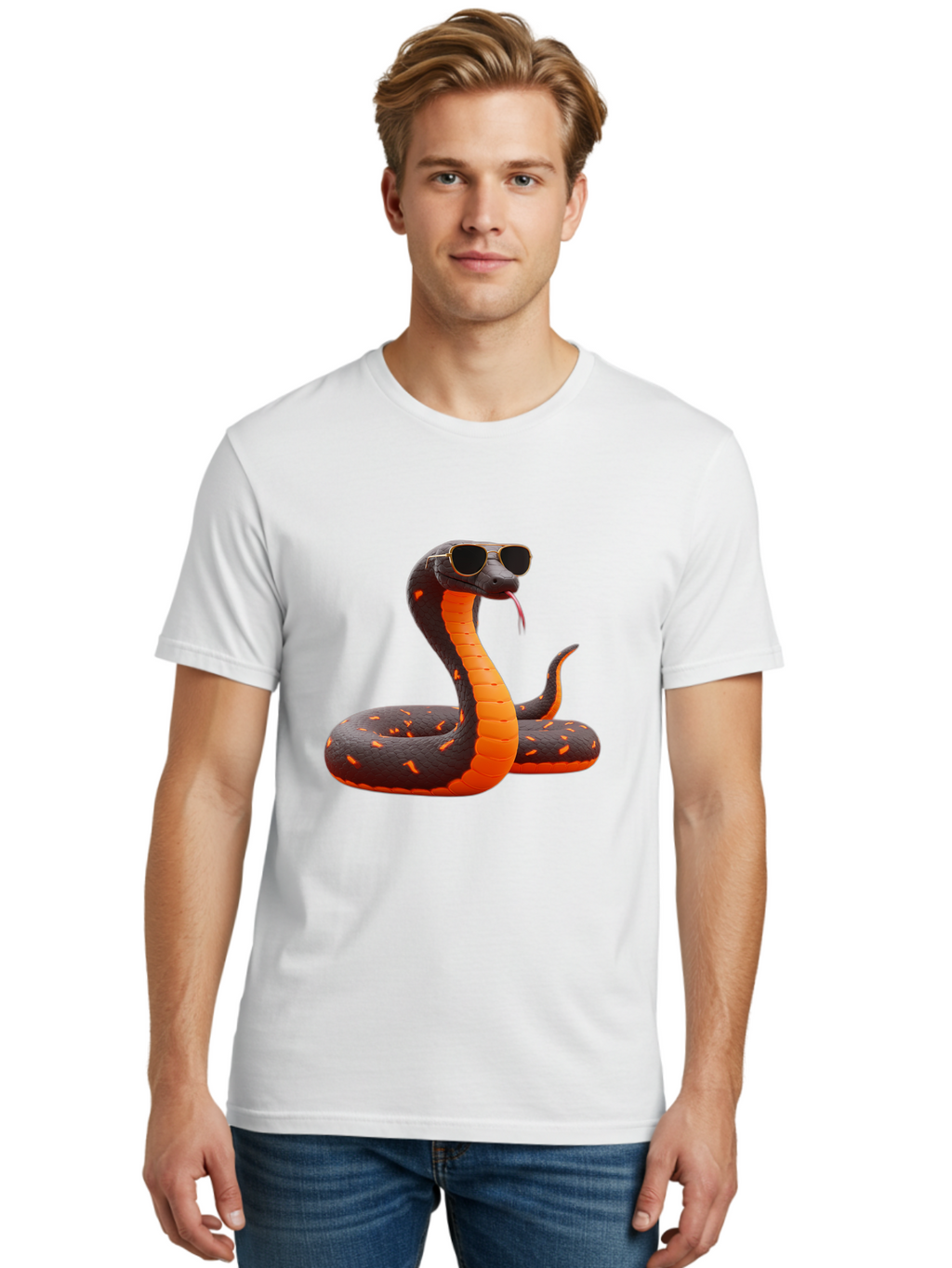 Sunglasses-Snake Men'S Graphic Tee, 100% Cotton, Comfortable Casual Summer Wear, Machine Washable, Vintage Camera, Old Camera, Antique Camera, Black Camera, Classic Photography, Photography Equipment, Nostalgic Device, Film Camera, Camera Art Ban674