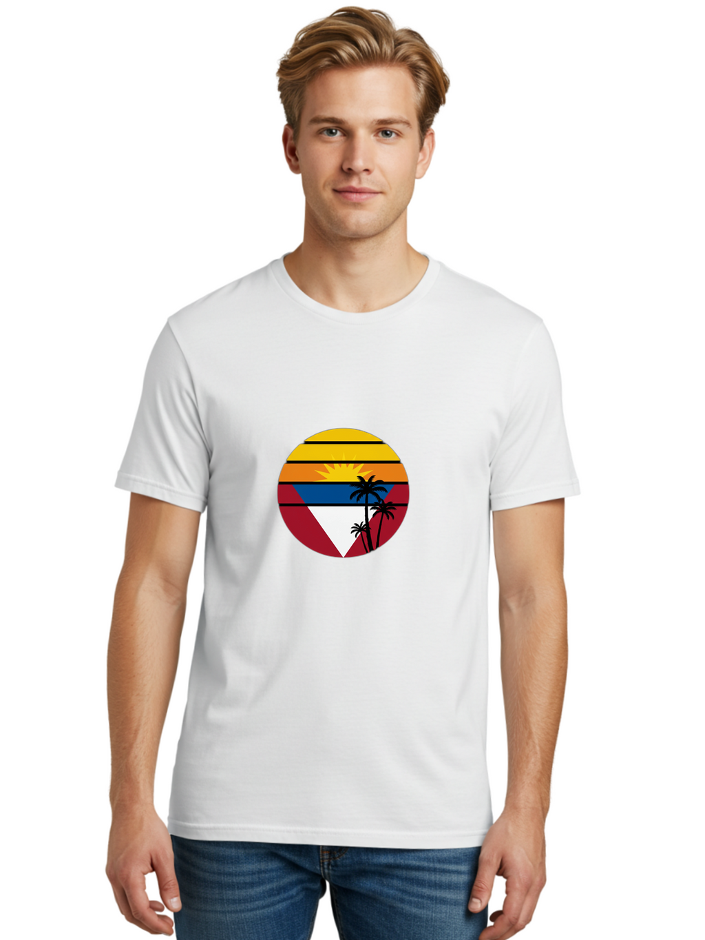 Sunset-Circle Men'S Graphic Tee, 100% Cotton, Comfortable Casual Summer Wear, Machine Washable, Vintage Camera, Old Camera, Antique Camera, Black Camera, Classic Photography, Photography Equipment, Nostalgic Device, Film Camera, Camera Art Ban675
