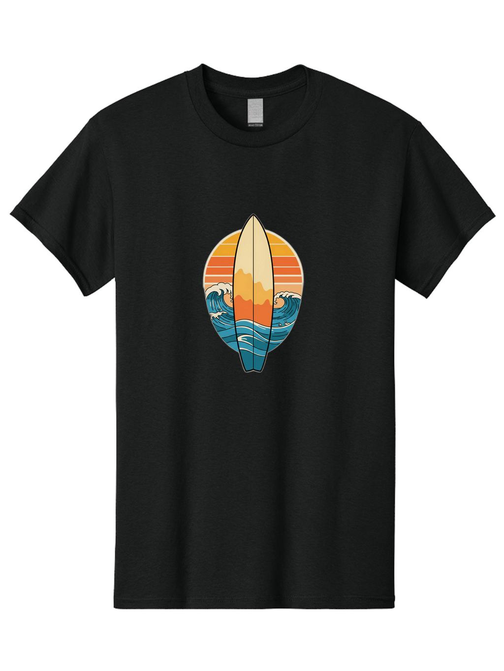 Surfboard-Sunset Men'S Graphic Tee, 100% Cotton, Comfortable Casual Summer Wear, Machine Washable, Vintage Camera, Old Camera, Antique Camera, Black Camera, Classic Photography, Photography Equipment, Nostalgic Device, Film Camera, Camera Art Ban680