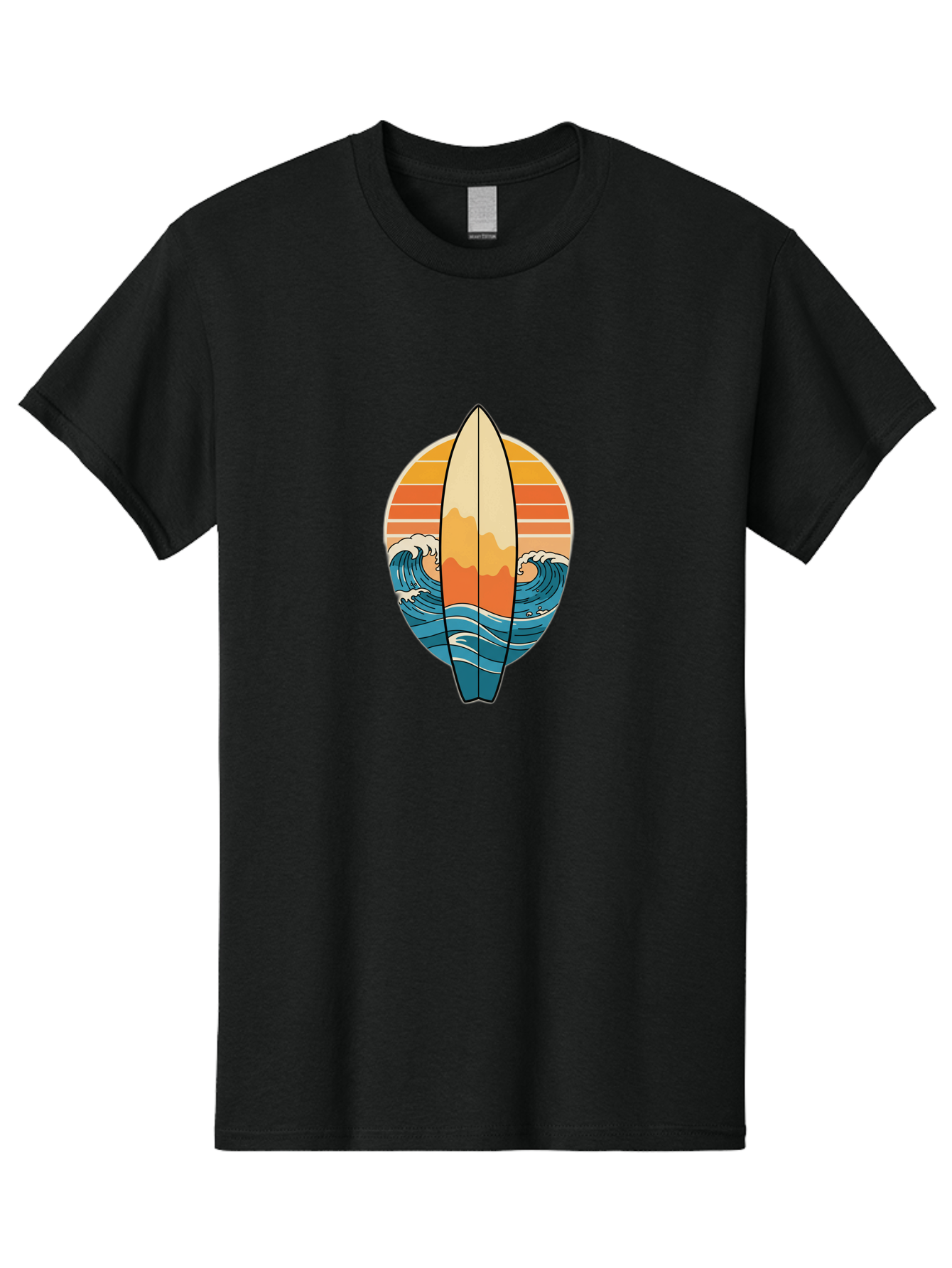 Surfboard-Sunset Men'S Graphic Tee, 100% Cotton, Comfortable Casual Summer Wear, Machine Washable, Vintage Camera, Old Camera, Antique Camera, Black Camera, Classic Photography, Photography Equipment, Nostalgic Device, Film Camera, Camera Art Ban680