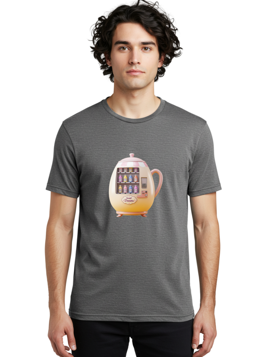 Sweet-Dreams-Teapot-Vending-Machine Men'S Graphic Tee, 100% Cotton, Comfortable Casual Summer Wear, Machine Washable, Vintage Camera, Old Camera, Antique Camera, Black Camera, Classic Photography, Photography Equipment, Nostalgic Device, Ban681