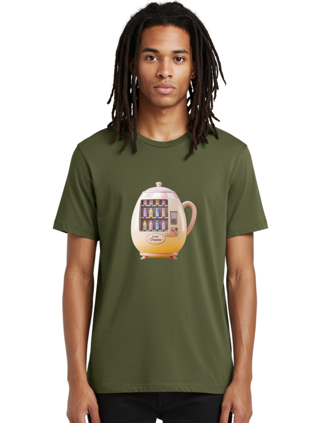 Sweet-Dreams-Teapot-Vending-Machine Men'S Graphic Tee, 100% Cotton, Comfortable Casual Summer Wear, Machine Washable, Vintage Camera, Old Camera, Antique Camera, Black Camera, Classic Photography, Photography Equipment, Nostalgic Device, Ban681