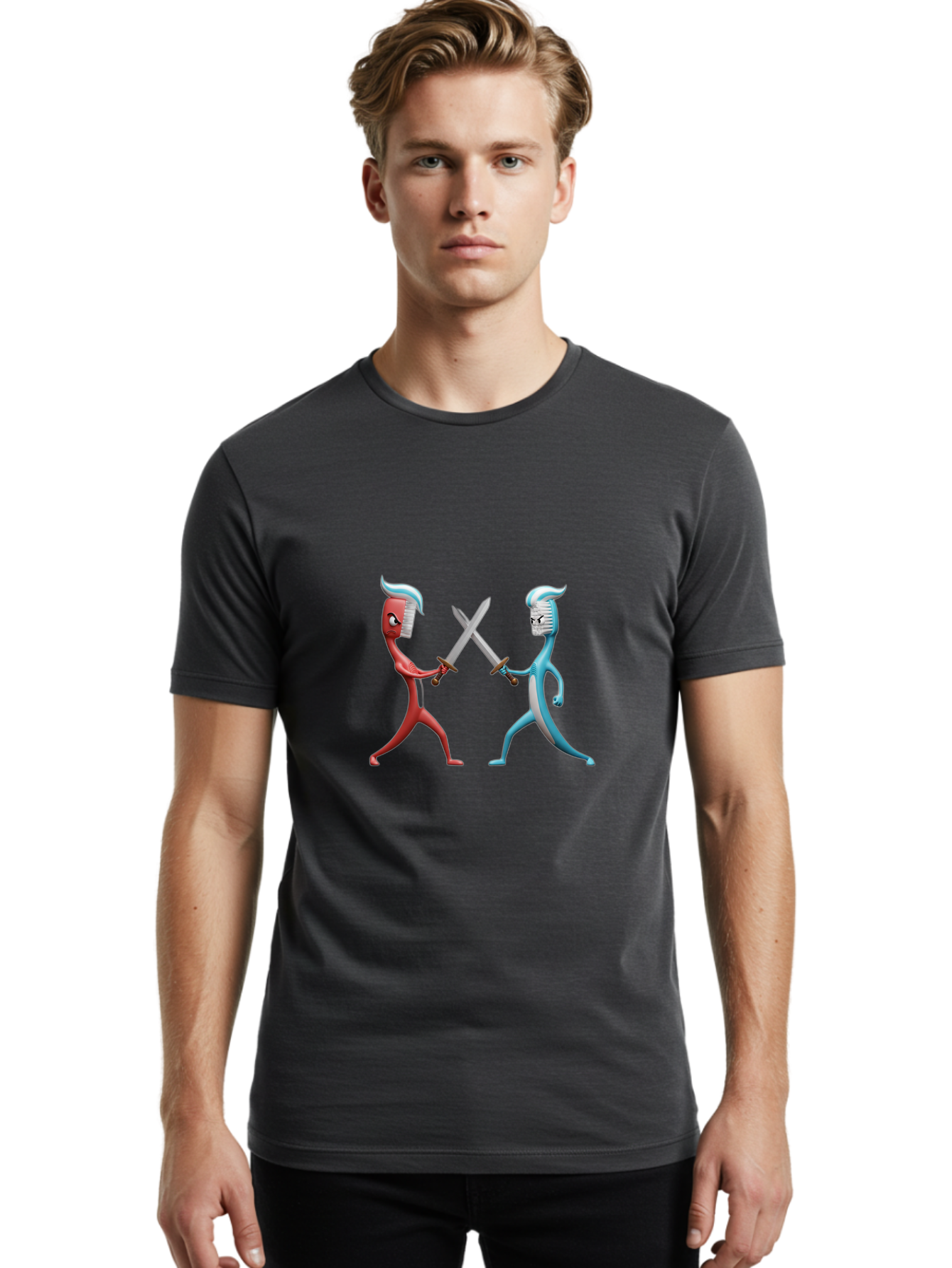 Swordsmen-Duel Men'S Graphic Tee, 100% Cotton, Comfortable Casual Summer Wear, Machine Washable, Vintage Camera, Old Camera, Antique Camera, Black Camera, Classic Photography, Photography Equipment, Nostalgic Device, Film Camera, Camera Art Ban685