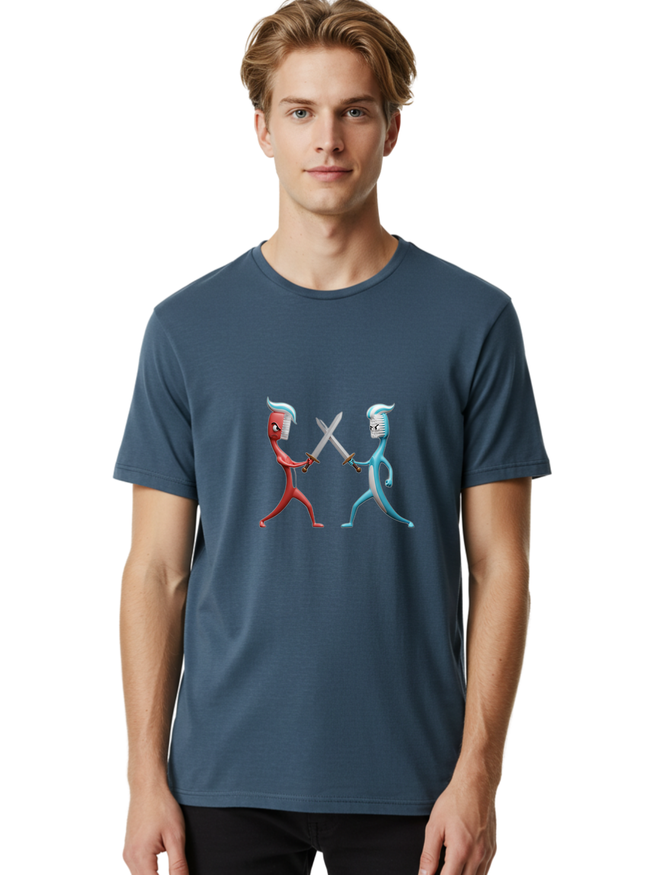 Swordsmen-Duel Men'S Graphic Tee, 100% Cotton, Comfortable Casual Summer Wear, Machine Washable, Vintage Camera, Old Camera, Antique Camera, Black Camera, Classic Photography, Photography Equipment, Nostalgic Device, Film Camera, Camera Art Ban685
