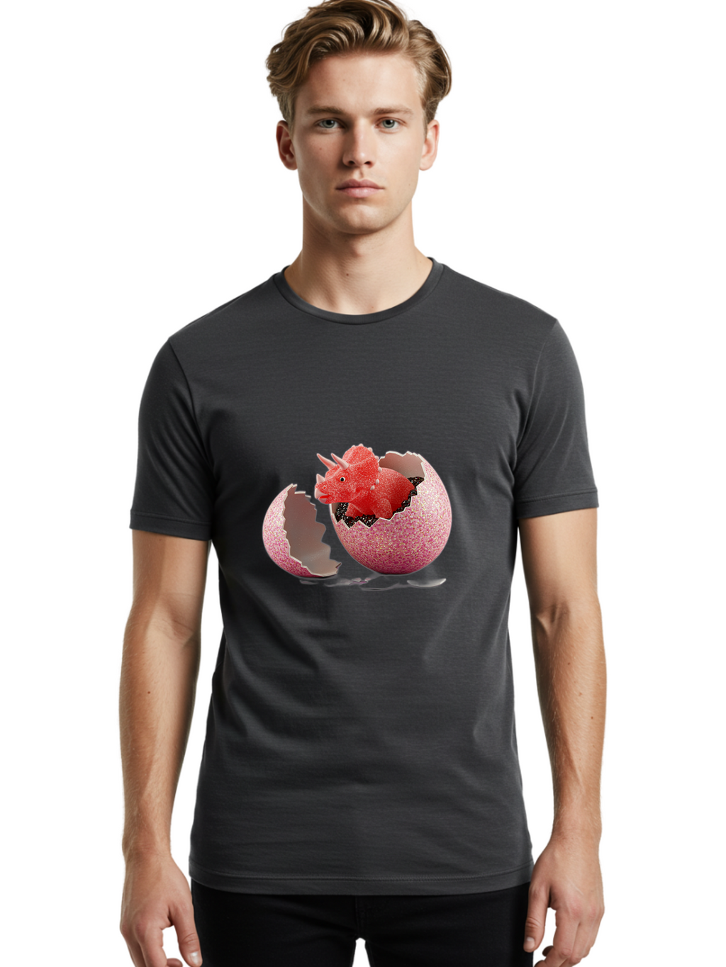 T-Rex-Hatching-1 Men'S Graphic Tee, 100% Cotton, Comfortable Casual Summer Wear, Machine Washable, Vintage Camera, Old Camera, Antique Camera, Black Camera, Classic Photography, Photography Equipment, Nostalgic Device, Film Camera, Camera Art Ban686