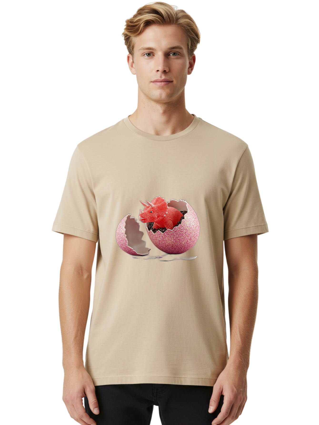 T-Rex-Hatching-1 Men'S Graphic Tee, 100% Cotton, Comfortable Casual Summer Wear, Machine Washable, Vintage Camera, Old Camera, Antique Camera, Black Camera, Classic Photography, Photography Equipment, Nostalgic Device, Film Camera, Camera Art Ban686
