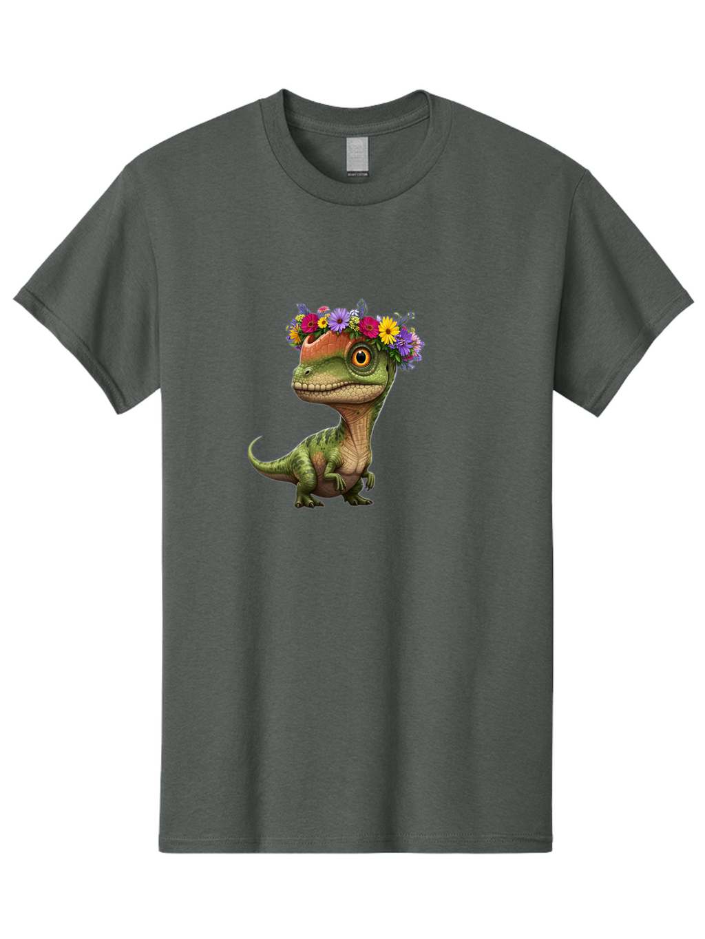 T-Rex-With-Flowers Men'S Graphic Tee, 100% Cotton, Comfortable Casual Summer Wear, Machine Washable, Vintage Camera, Old Camera, Antique Camera, Black Camera, Classic Photography, Photography Equipment, Nostalgic Device, Film Camera, Ban689