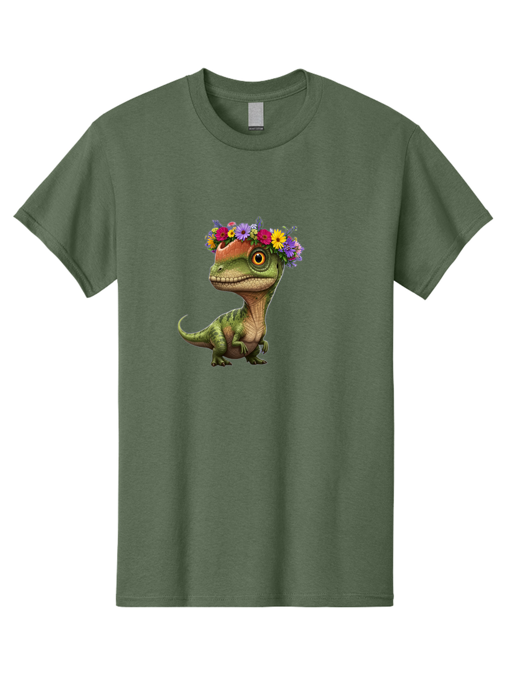 T-Rex-With-Flowers Men'S Graphic Tee, 100% Cotton, Comfortable Casual Summer Wear, Machine Washable, Vintage Camera, Old Camera, Antique Camera, Black Camera, Classic Photography, Photography Equipment, Nostalgic Device, Film Camera, Ban689
