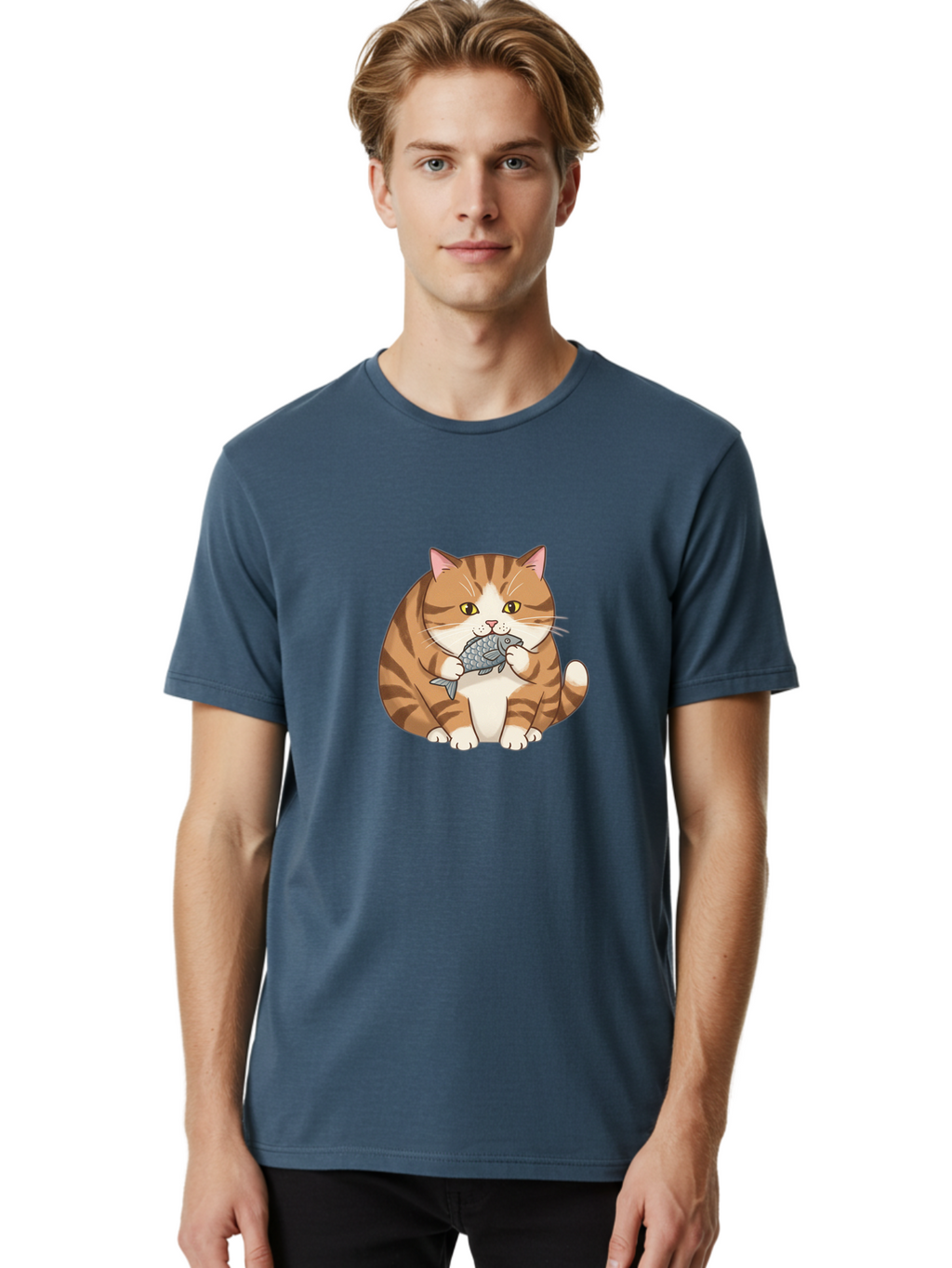 Tabby-Cat-With-Fish Men'S Graphic Tee, 100% Cotton, Comfortable Casual Summer Wear, Machine Washable, Vintage Camera, Old Camera, Antique Camera, Black Camera, Classic Photography, Photography Equipment, Nostalgic Device, Film Camera, Ban690