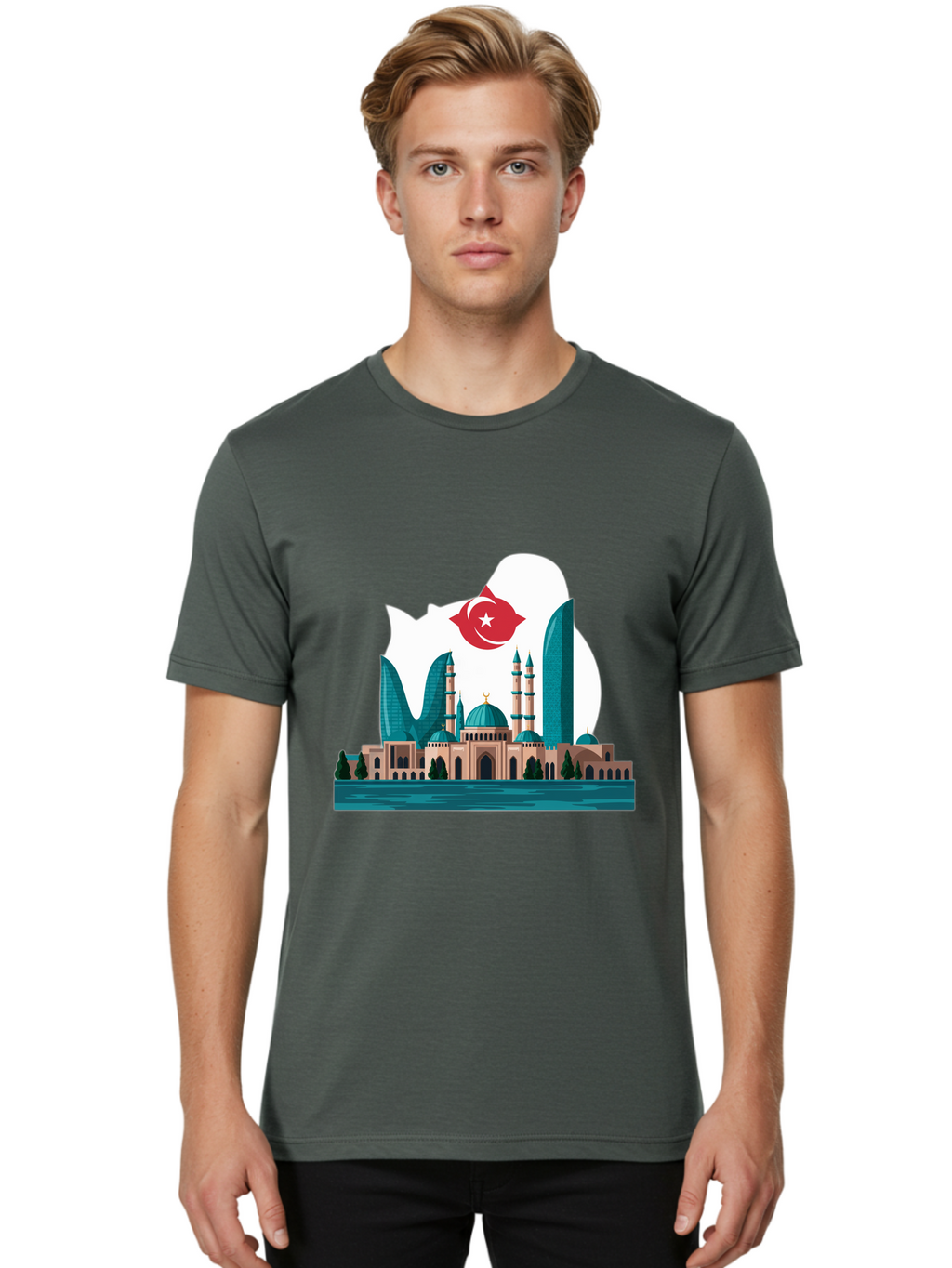 Taksim-Mosque Men'S Graphic Tee, 100% Cotton, Comfortable Casual Summer Wear, Machine Washable, Vintage Camera, Old Camera, Antique Camera, Black Camera, Classic Photography, Photography Equipment, Nostalgic Device, Film Camera, Camera Art Ban694