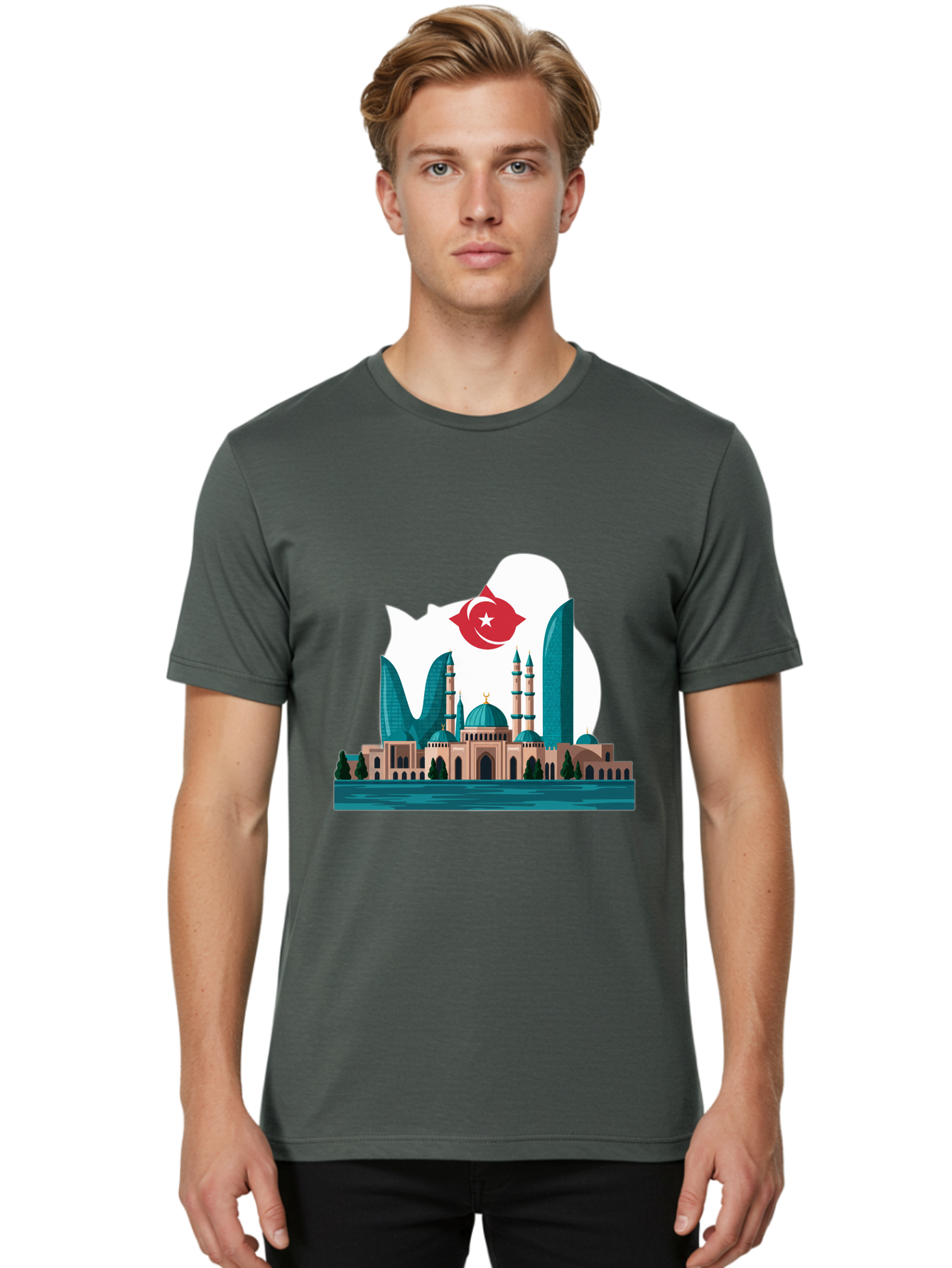 Taksim-Mosque Men'S Graphic Tee, 100% Cotton, Comfortable Casual Summer Wear, Machine Washable, Vintage Camera, Old Camera, Antique Camera, Black Camera, Classic Photography, Photography Equipment, Nostalgic Device, Film Camera, Camera Art Ban694
