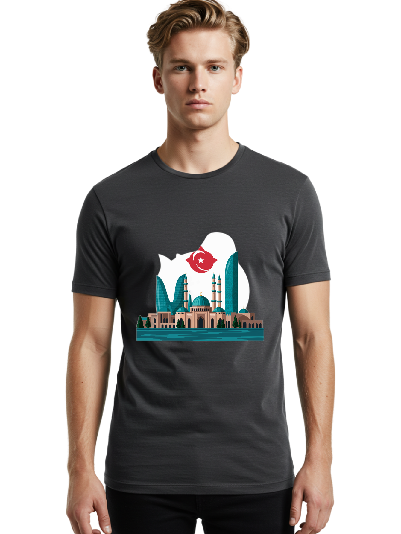 Taksim-Mosque Men'S Graphic Tee, 100% Cotton, Comfortable Casual Summer Wear, Machine Washable, Vintage Camera, Old Camera, Antique Camera, Black Camera, Classic Photography, Photography Equipment, Nostalgic Device, Film Camera, Camera Art Ban694