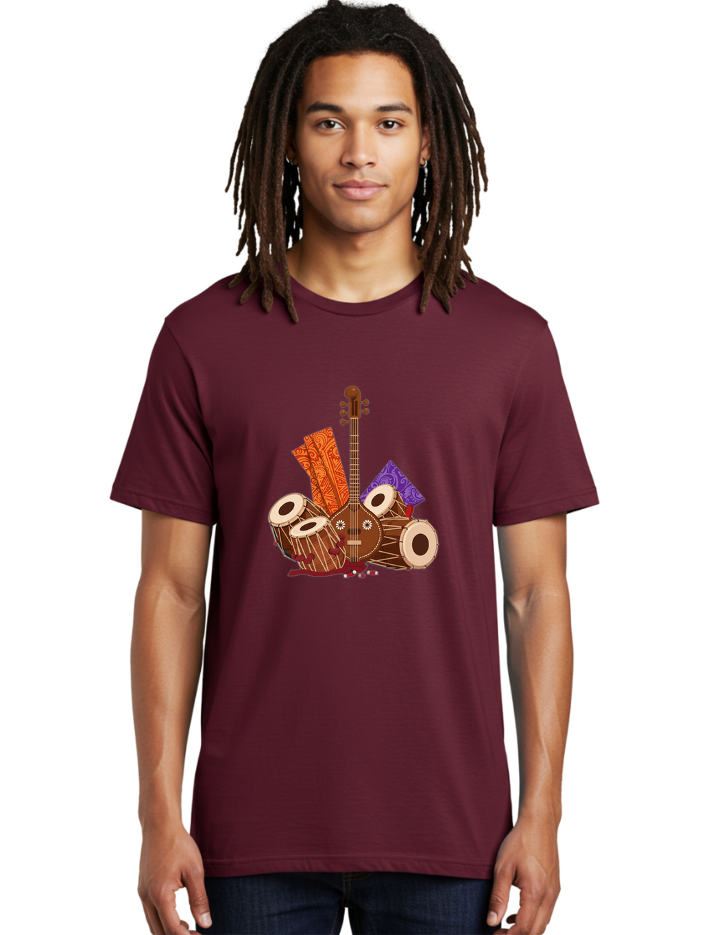 Tanpura-With-Tabla Men'S Graphic Tee, 100% Cotton, Comfortable Casual Summer Wear, Machine Washable, Vintage Camera, Old Camera, Antique Camera, Black Camera, Classic Photography, Photography Equipment, Nostalgic Device, Film Camera, Ban697