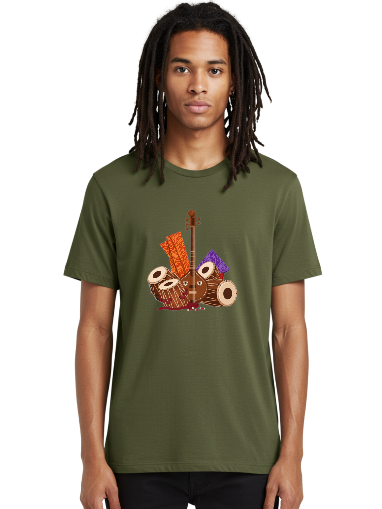 Tanpura-With-Tabla Men'S Graphic Tee, 100% Cotton, Comfortable Casual Summer Wear, Machine Washable, Vintage Camera, Old Camera, Antique Camera, Black Camera, Classic Photography, Photography Equipment, Nostalgic Device, Film Camera, Ban697