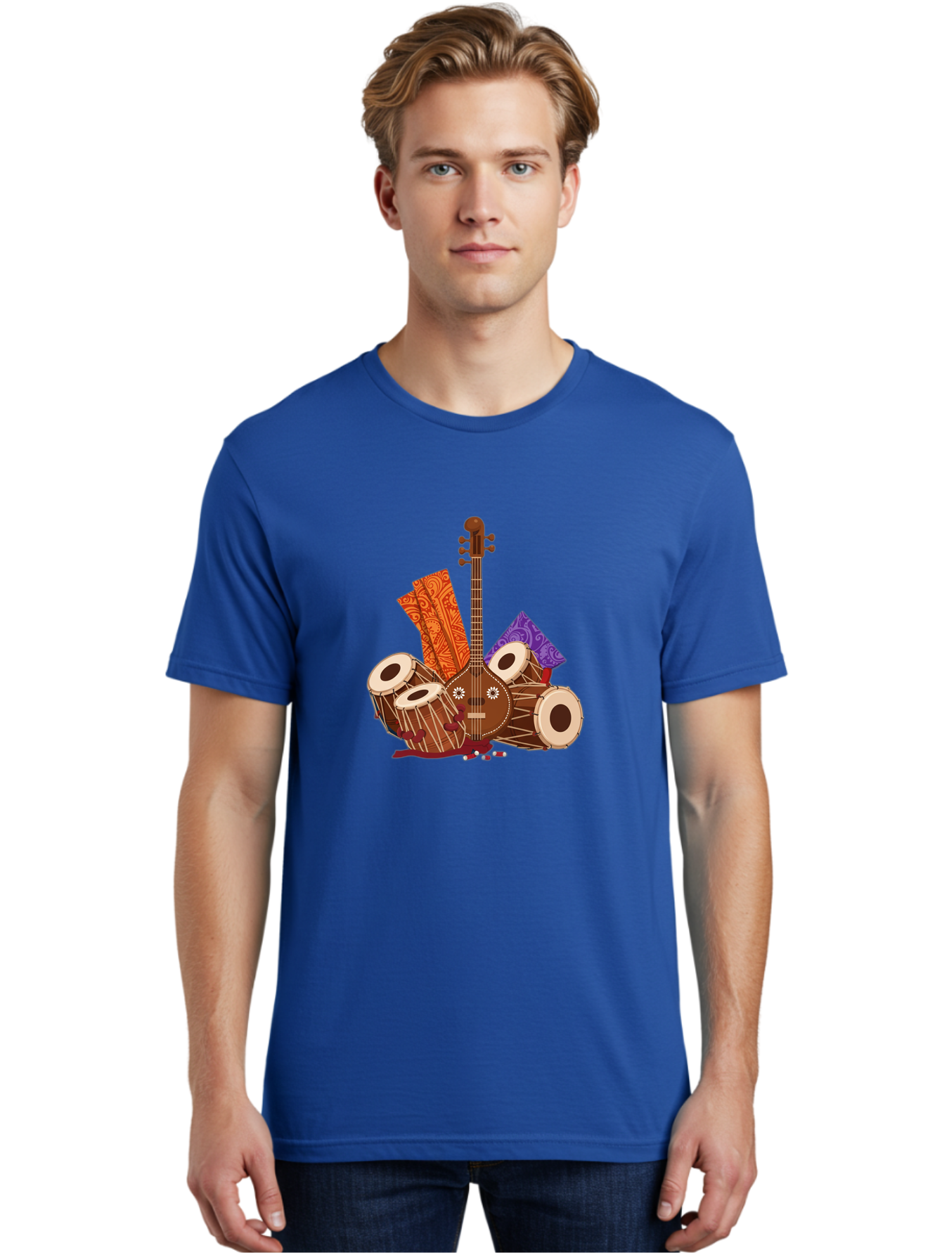 Tanpura-With-Tabla Men'S Graphic Tee, 100% Cotton, Comfortable Casual Summer Wear, Machine Washable, Vintage Camera, Old Camera, Antique Camera, Black Camera, Classic Photography, Photography Equipment, Nostalgic Device, Film Camera, Ban697