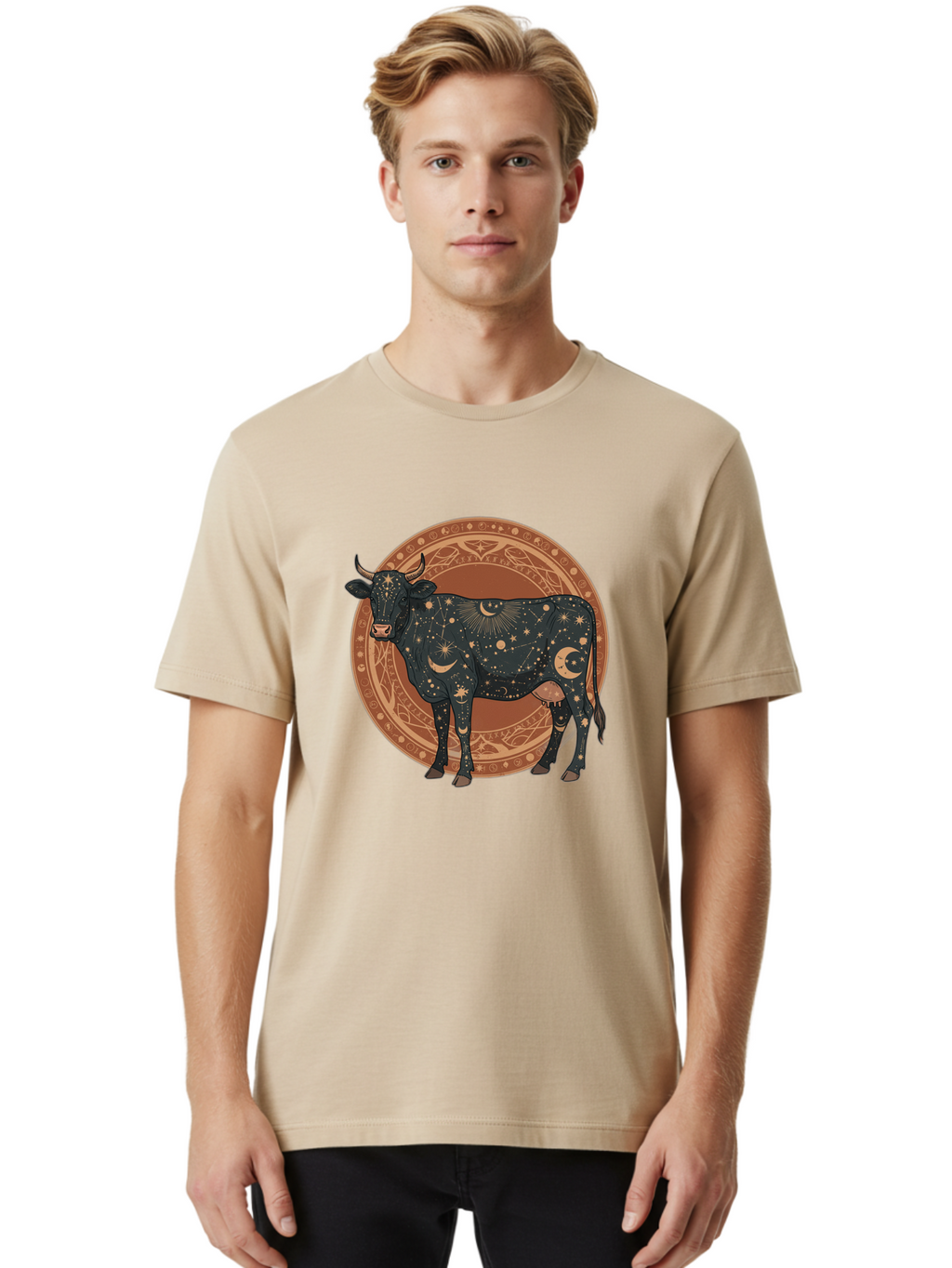 Taurus-Zodiac-Cow Men'S Graphic Tee, 100% Cotton, Comfortable Casual Summer Wear, Machine Washable, Vintage Camera, Old Camera, Antique Camera, Black Camera, Classic Photography, Photography Equipment, Nostalgic Device, Film Camera, Camera Art Ban702
