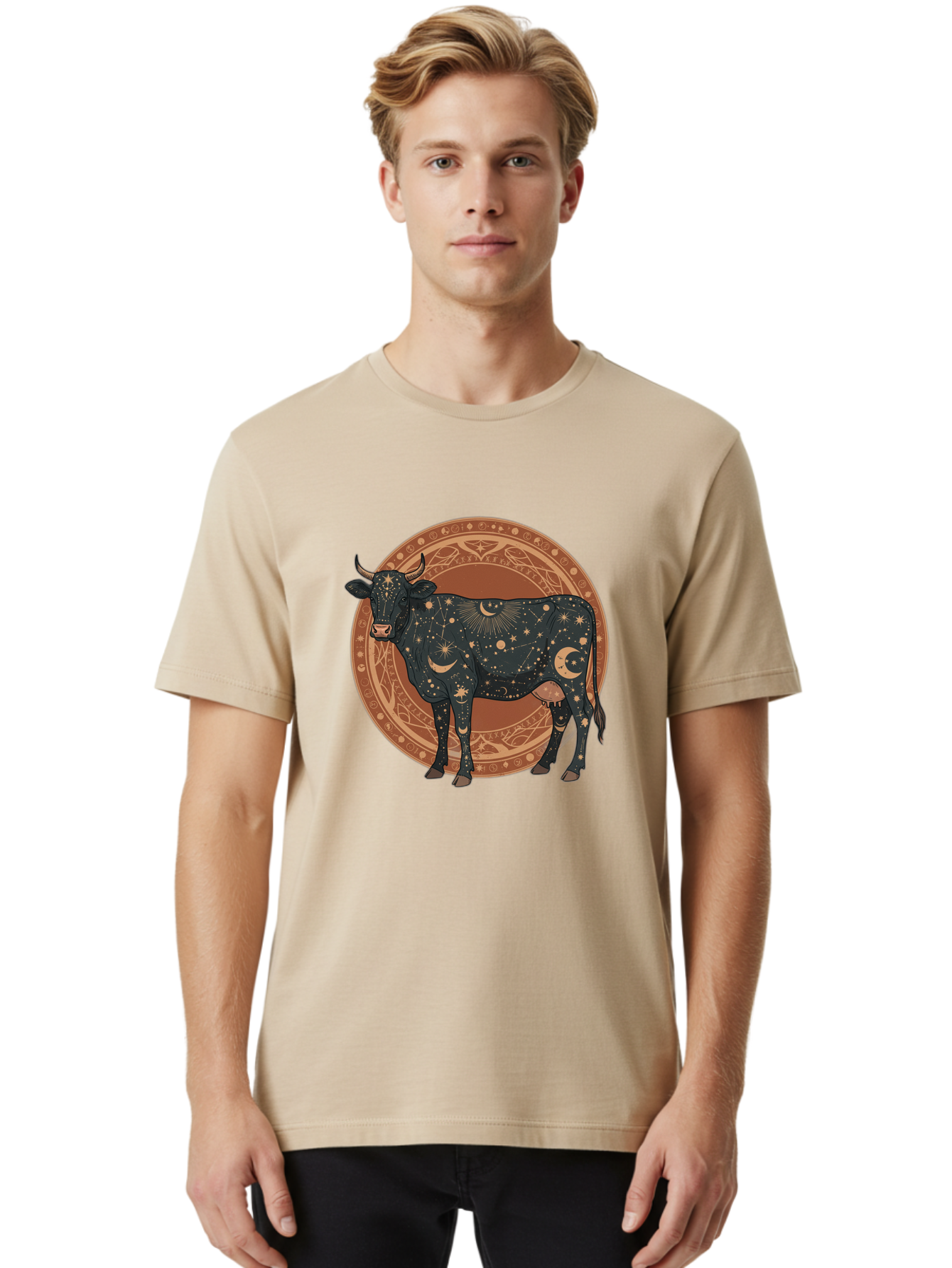 Taurus-Zodiac-Cow Men'S Graphic Tee, 100% Cotton, Comfortable Casual Summer Wear, Machine Washable, Vintage Camera, Old Camera, Antique Camera, Black Camera, Classic Photography, Photography Equipment, Nostalgic Device, Film Camera, Camera Art Ban702