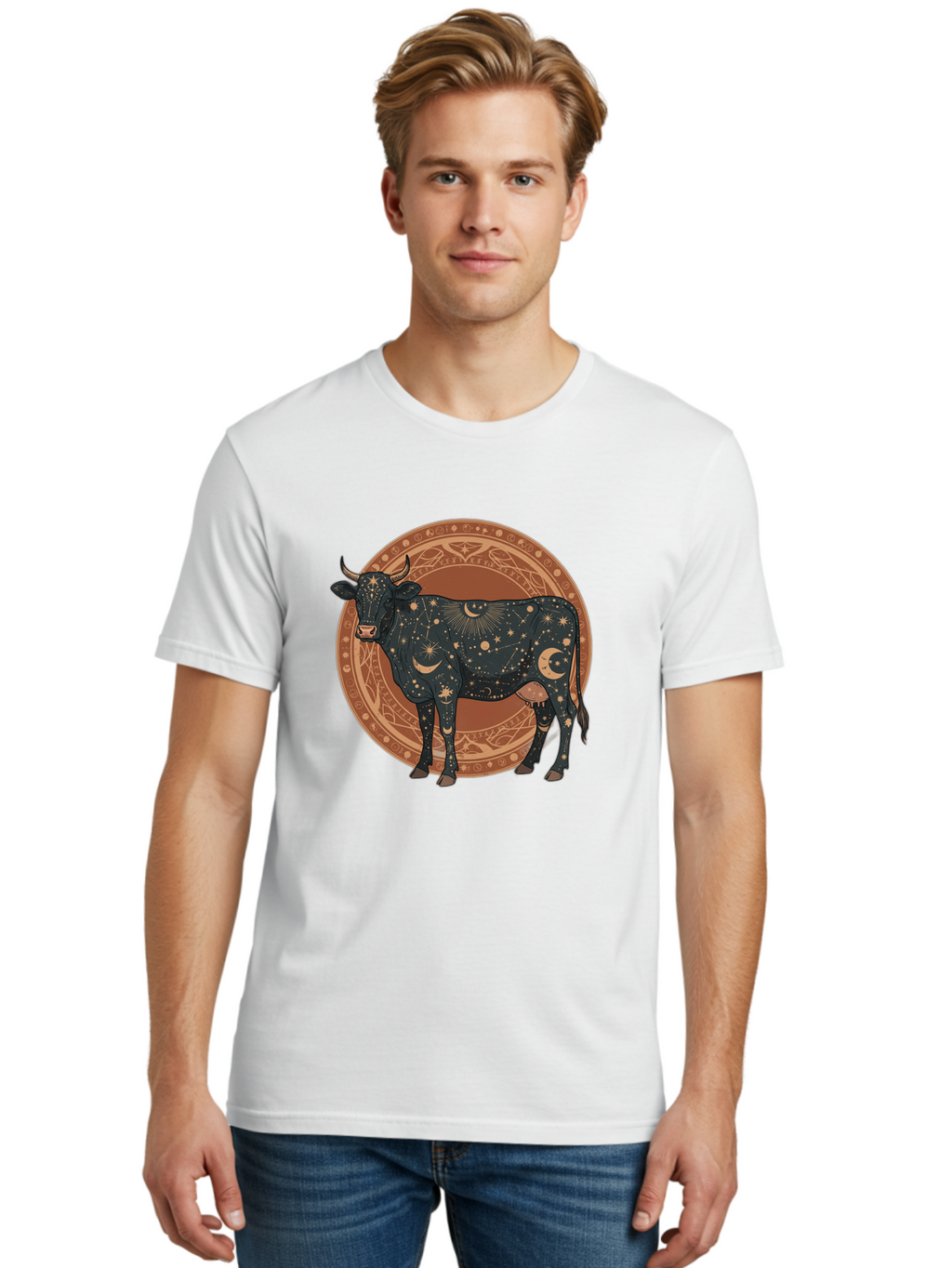 Taurus-Zodiac-Cow Men'S Graphic Tee, 100% Cotton, Comfortable Casual Summer Wear, Machine Washable, Vintage Camera, Old Camera, Antique Camera, Black Camera, Classic Photography, Photography Equipment, Nostalgic Device, Film Camera, Camera Art Ban702