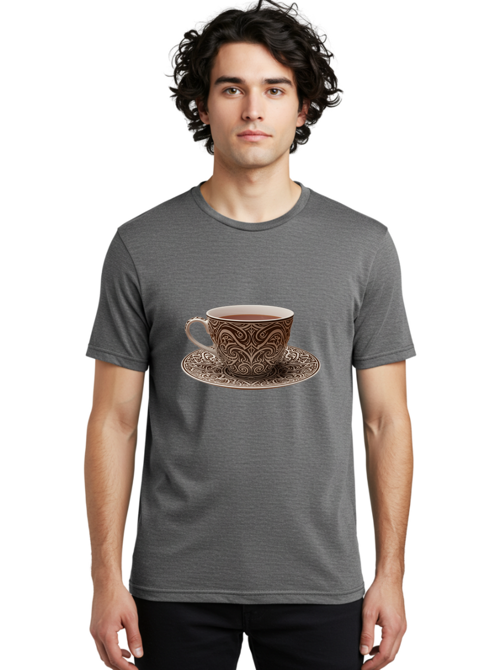 Tea-Cup Men'S Graphic Tee, 100% Cotton, Comfortable Casual Summer Wear, Machine Washable, Vintage Camera, Old Camera, Antique Camera, Black Camera, Classic Photography, Photography Equipment, Nostalgic Device, Film Camera, Camera Art Ban704