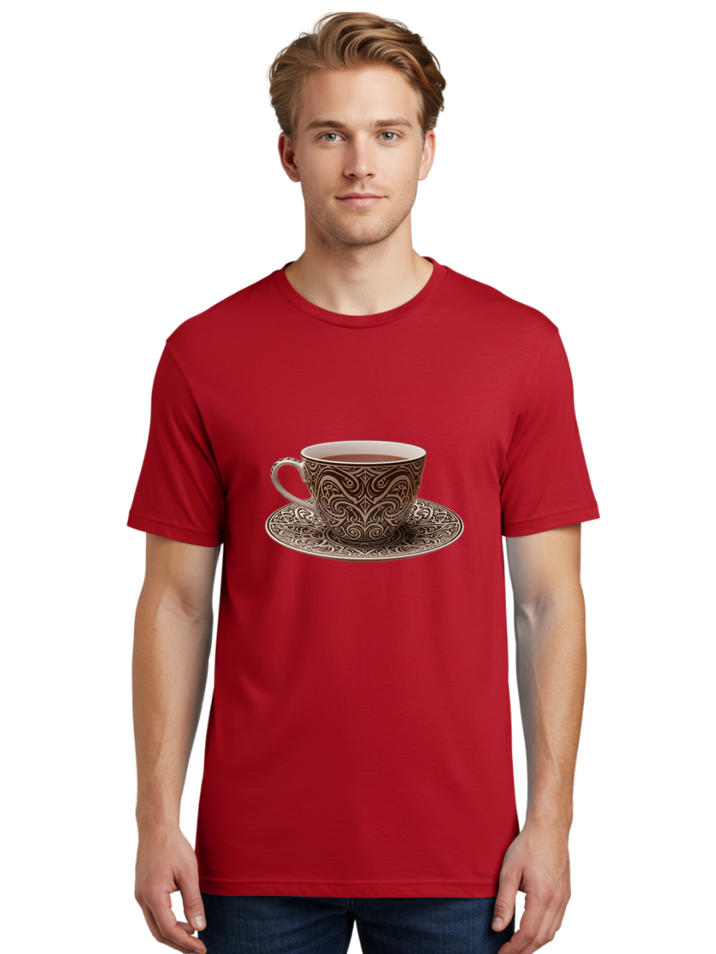 Tea-Cup Men'S Graphic Tee, 100% Cotton, Comfortable Casual Summer Wear, Machine Washable, Vintage Camera, Old Camera, Antique Camera, Black Camera, Classic Photography, Photography Equipment, Nostalgic Device, Film Camera, Camera Art Ban704