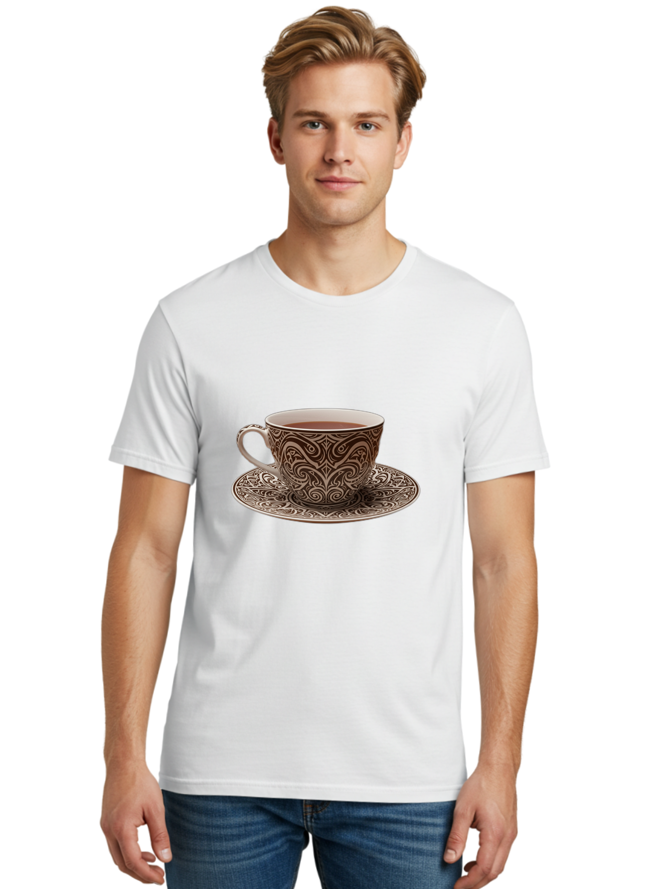 Tea-Cup Men'S Graphic Tee, 100% Cotton, Comfortable Casual Summer Wear, Machine Washable, Vintage Camera, Old Camera, Antique Camera, Black Camera, Classic Photography, Photography Equipment, Nostalgic Device, Film Camera, Camera Art Ban704