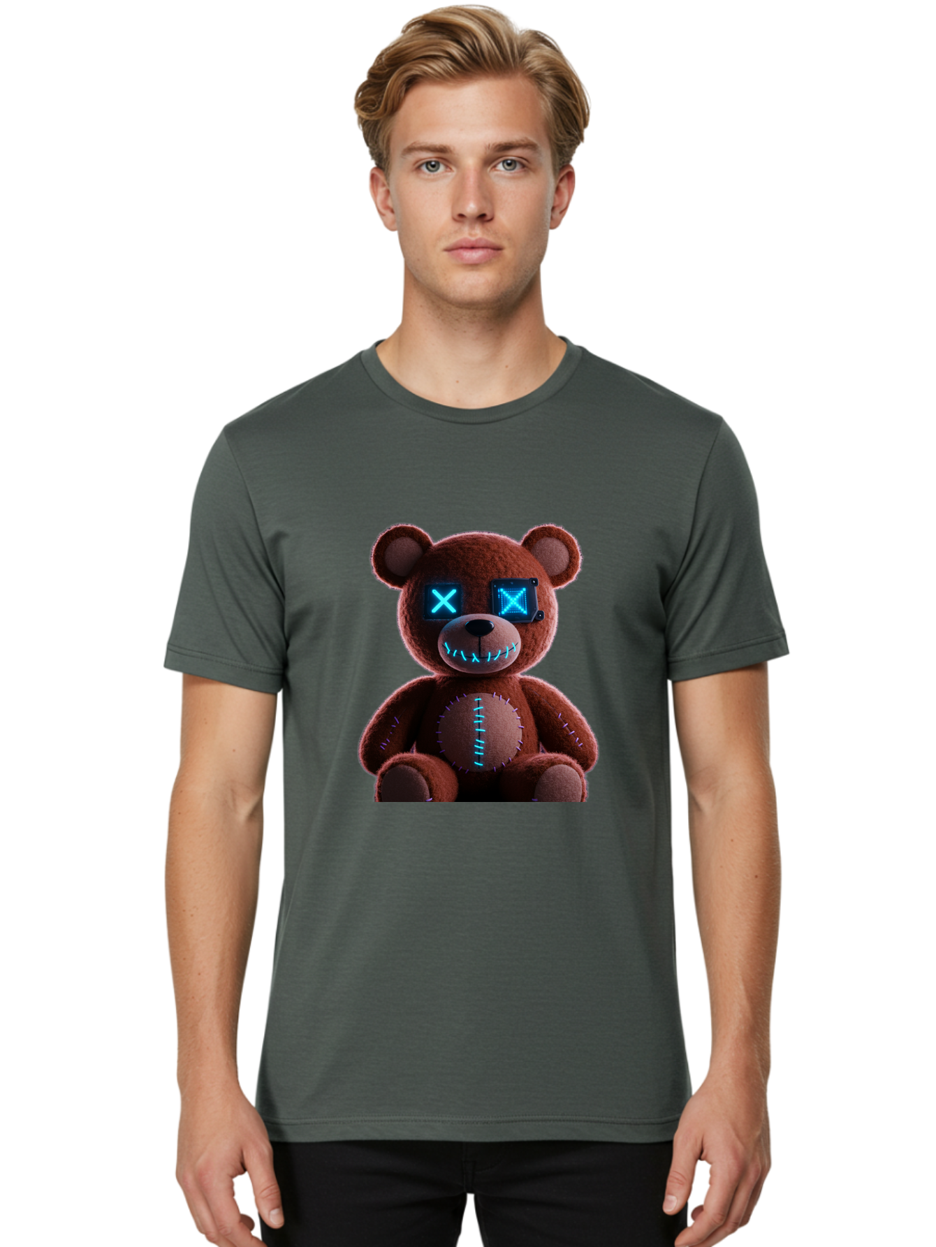 Teddy-1 Men'S Graphic Tee, 100% Cotton, Comfortable Casual Summer Wear, Machine Washable, Vintage Camera, Old Camera, Antique Camera, Black Camera, Classic Photography, Photography Equipment, Nostalgic Device, Film Camera, Camera Art Ban708