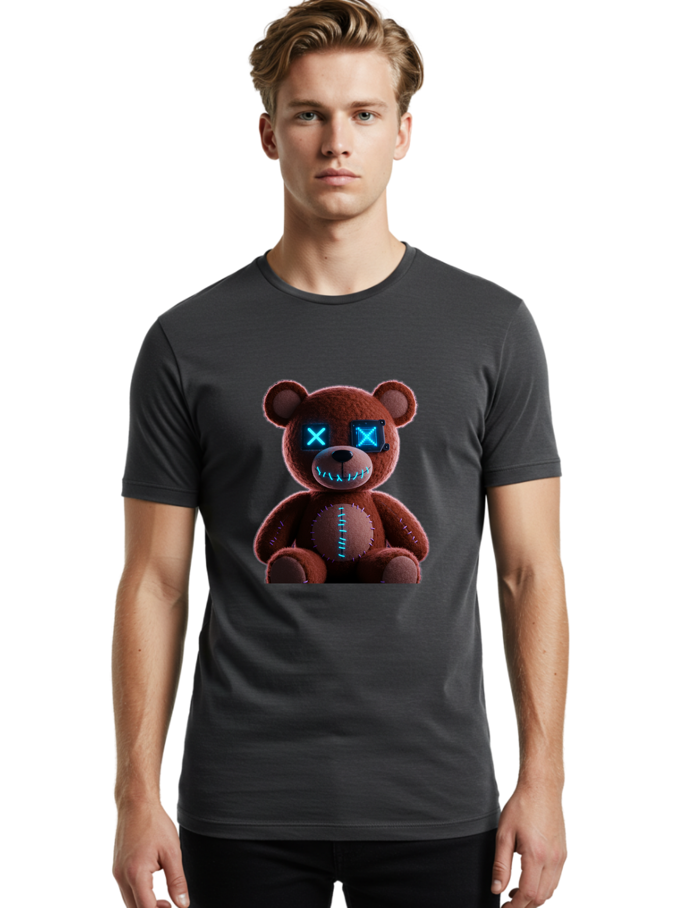 Teddy-1 Men'S Graphic Tee, 100% Cotton, Comfortable Casual Summer Wear, Machine Washable, Vintage Camera, Old Camera, Antique Camera, Black Camera, Classic Photography, Photography Equipment, Nostalgic Device, Film Camera, Camera Art Ban708