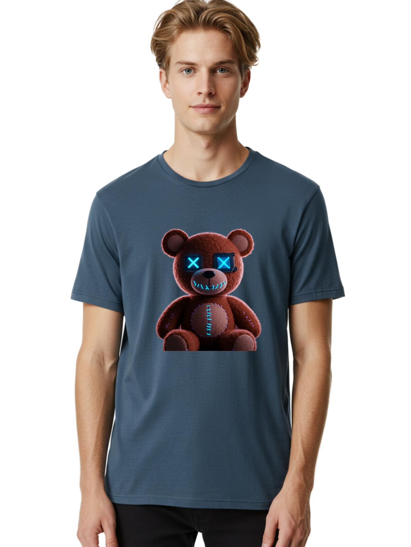 Teddy-1 Men'S Graphic Tee, 100% Cotton, Comfortable Casual Summer Wear, Machine Washable, Vintage Camera, Old Camera, Antique Camera, Black Camera, Classic Photography, Photography Equipment, Nostalgic Device, Film Camera, Camera Art Ban708