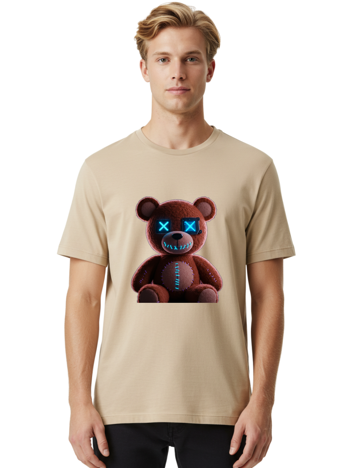 Teddy-1 Men'S Graphic Tee, 100% Cotton, Comfortable Casual Summer Wear, Machine Washable, Vintage Camera, Old Camera, Antique Camera, Black Camera, Classic Photography, Photography Equipment, Nostalgic Device, Film Camera, Camera Art Ban708